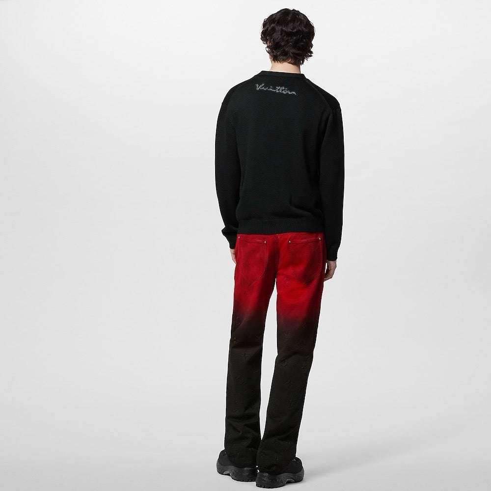 루이비통 비즈 자수 울 가디건