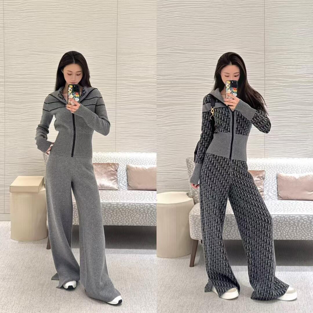 디올 그레이 오블리크 모티브 리버서블 가디건