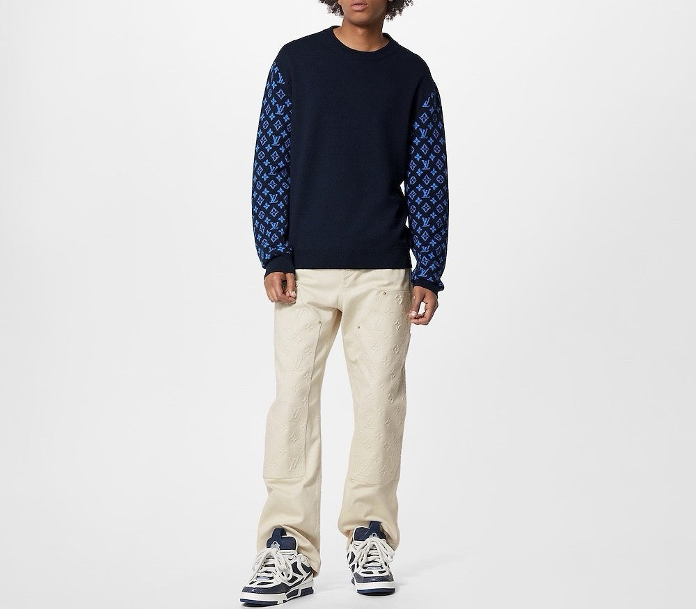 루이비통 모노그램 믹스 캐시미어 크루넥 토탈 이클립스