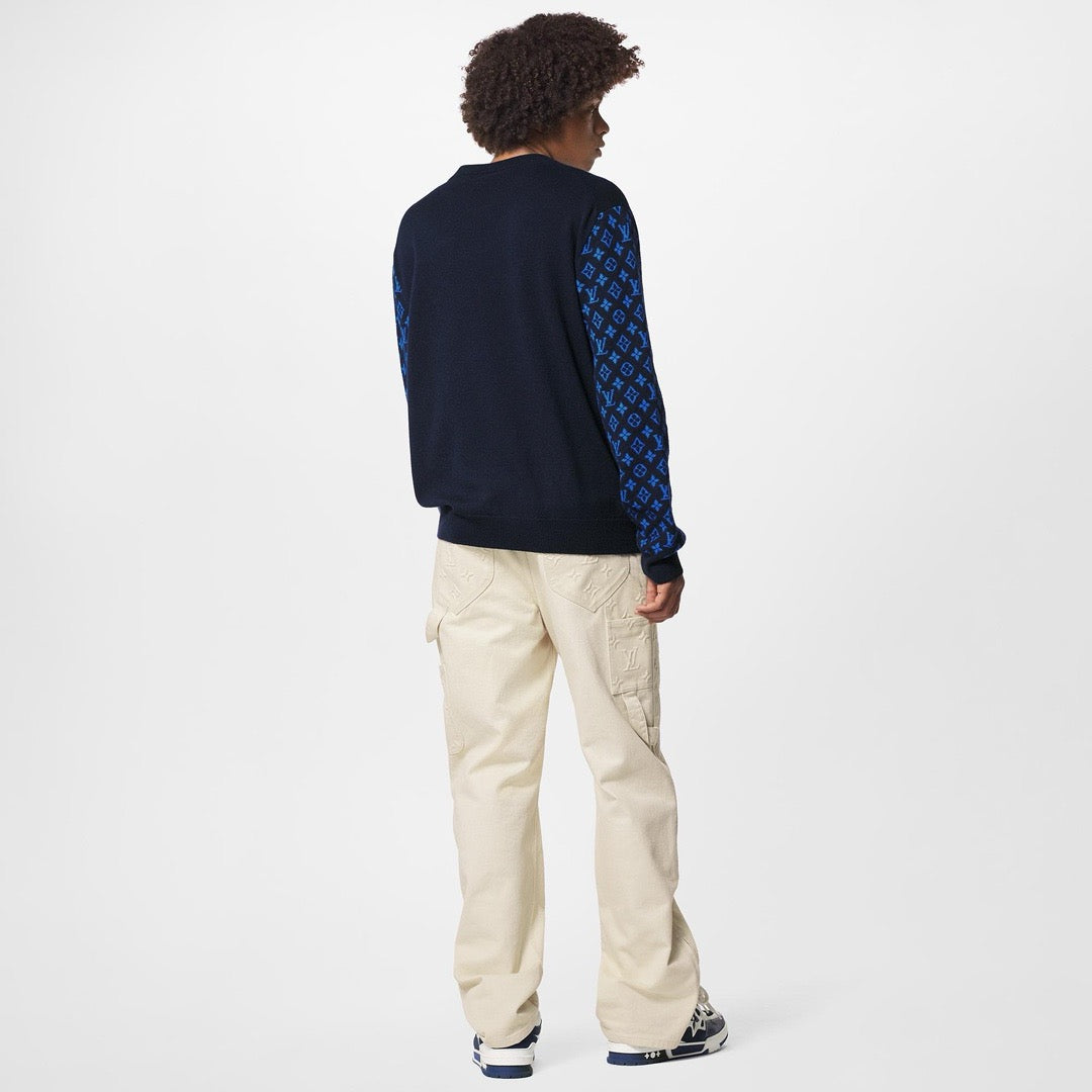 루이비통 모노그램 믹스 캐시미어 크루넥 토탈 이클립스