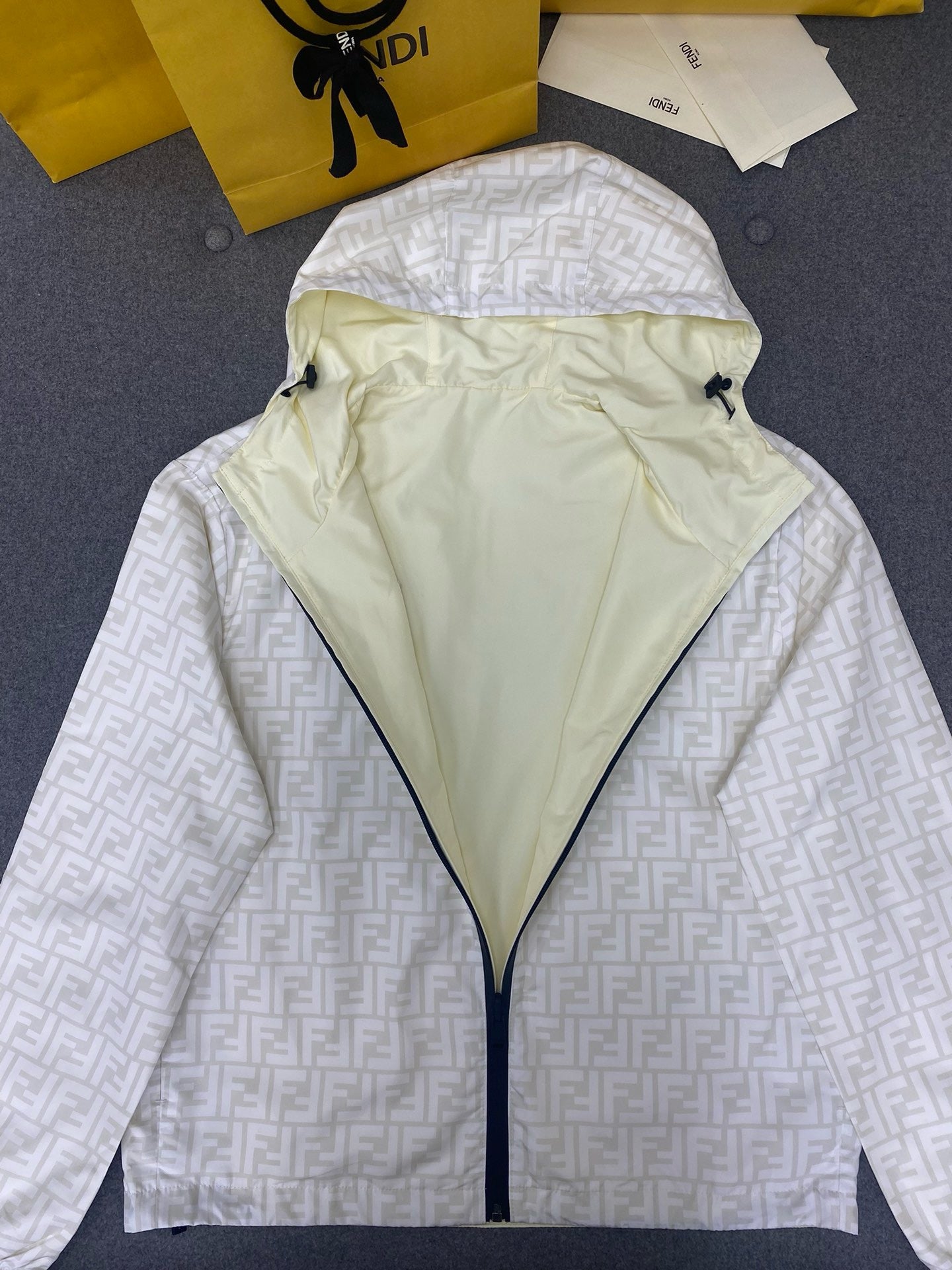 펜디 FF 로고 나일론 블루종 자켓