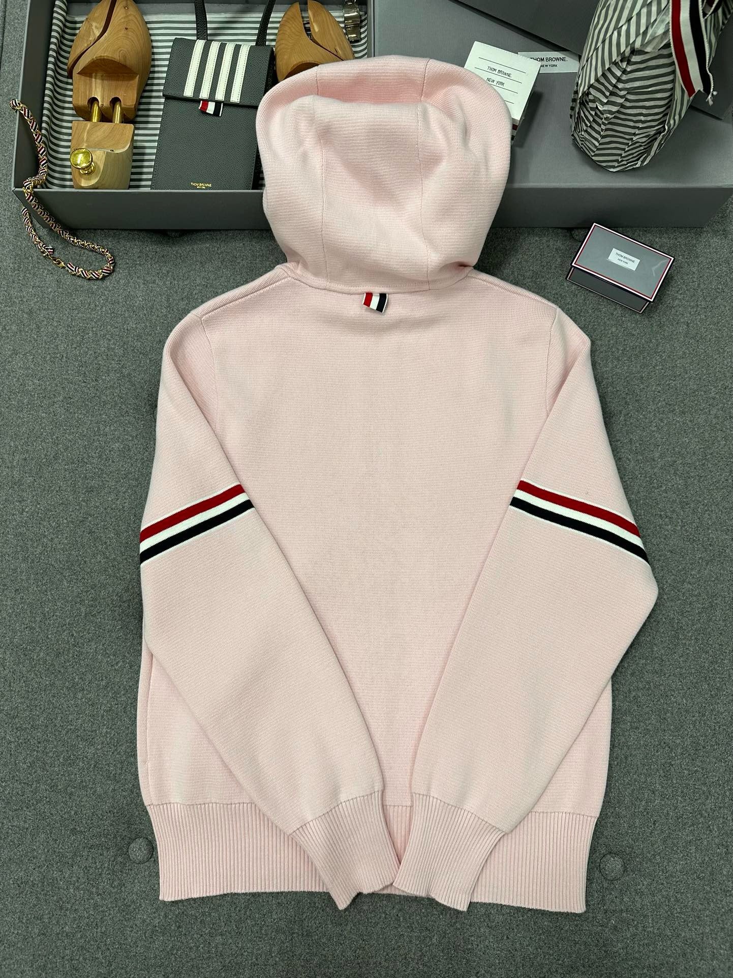 톰브라운 코튼 밀라노 암핸드 후드집업