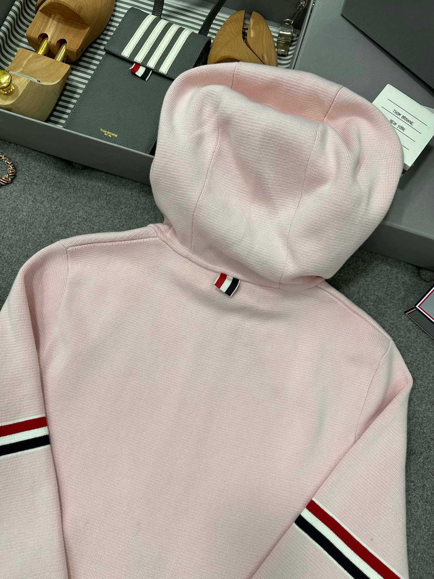 톰브라운 코튼 밀라노 암핸드 후드집업