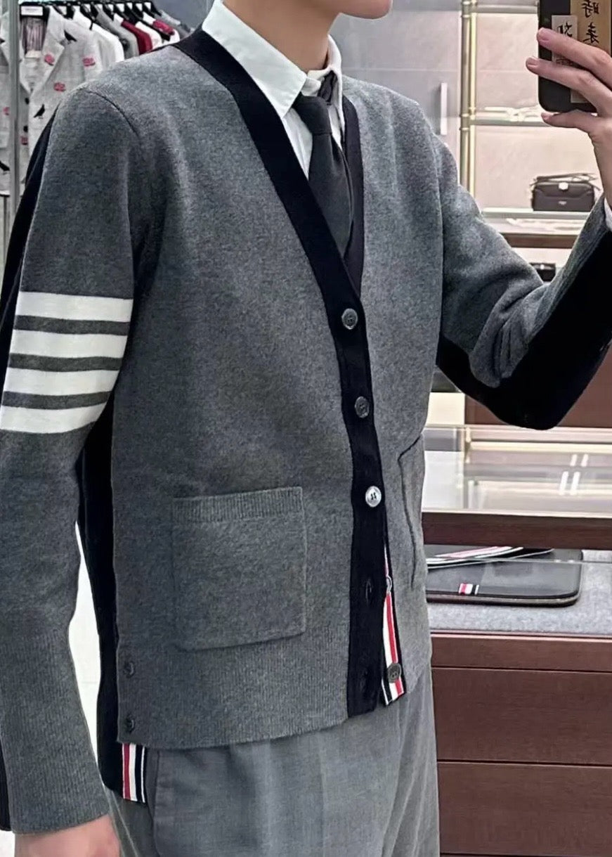 톰브라운 투인원 하프 사선 가디건