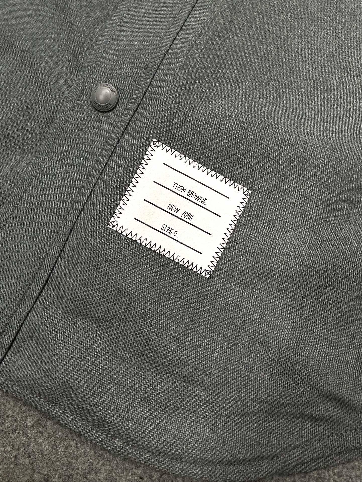 톰브라운 울 스냅 프론트 사선 셔츠 미디움