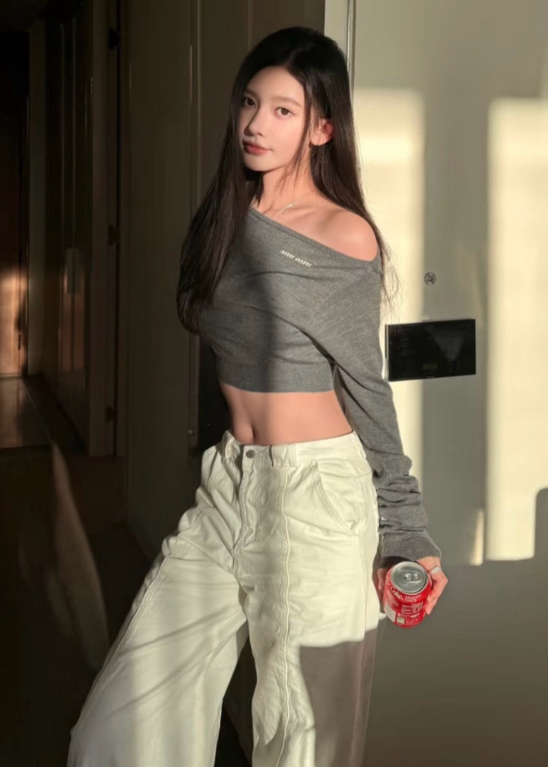 미우미우 울 보트넥 스웨터