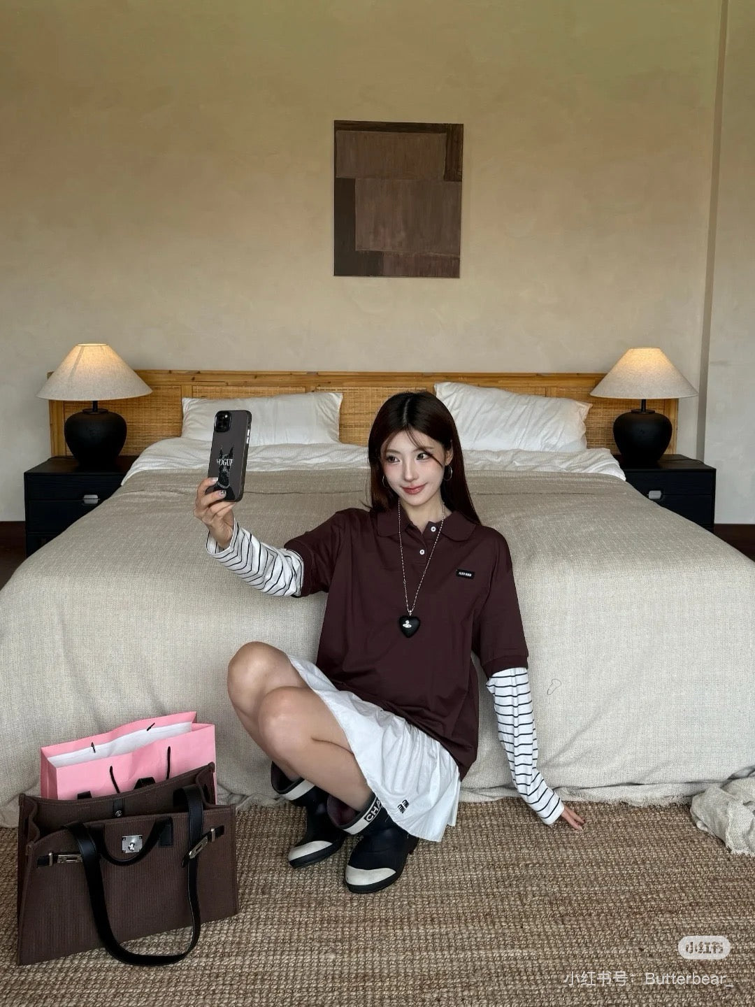 미우미우 평직 니트 폴로셔츠