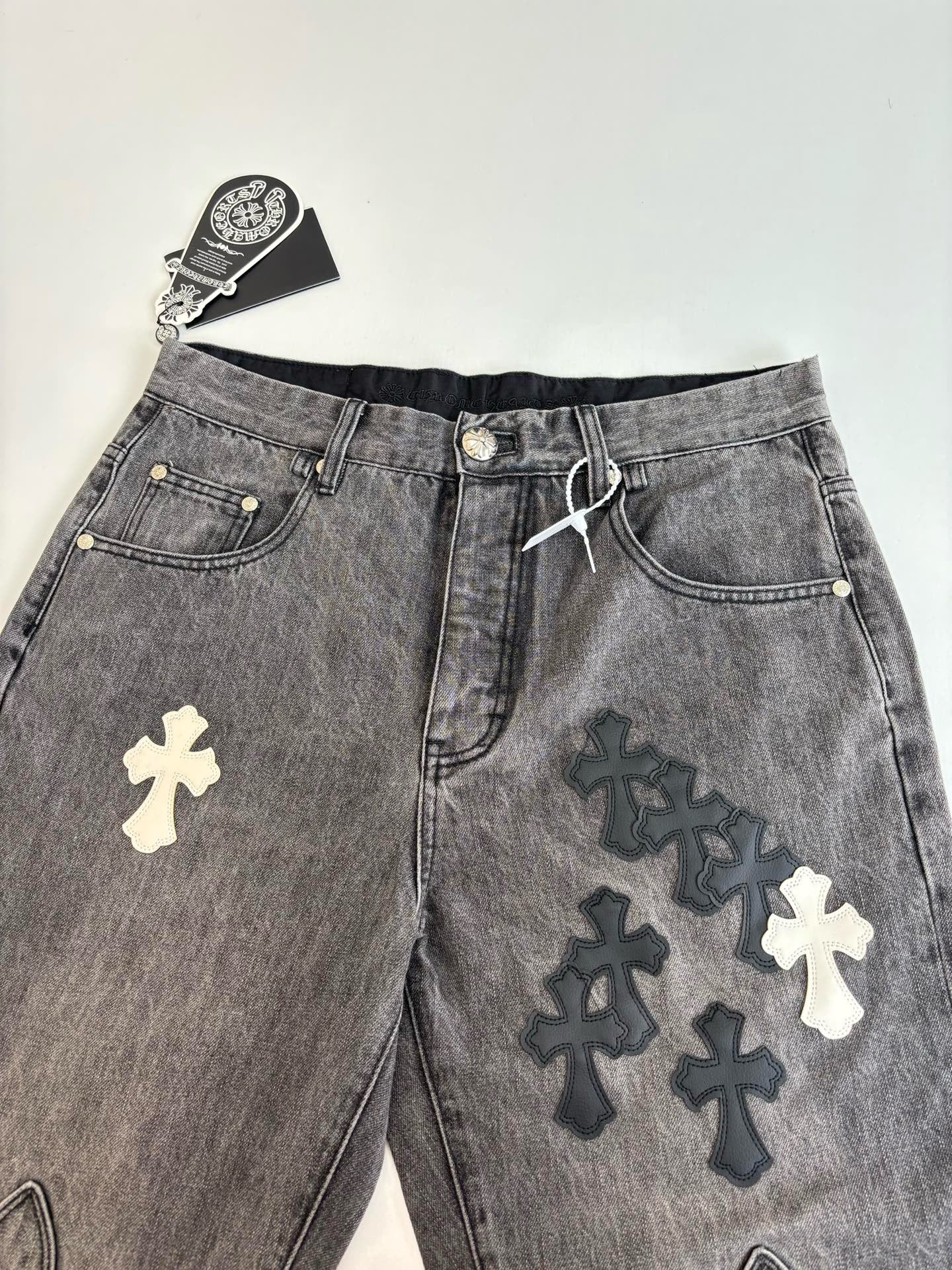 크롬하츠 자수 십자가 캐주얼 팬츠