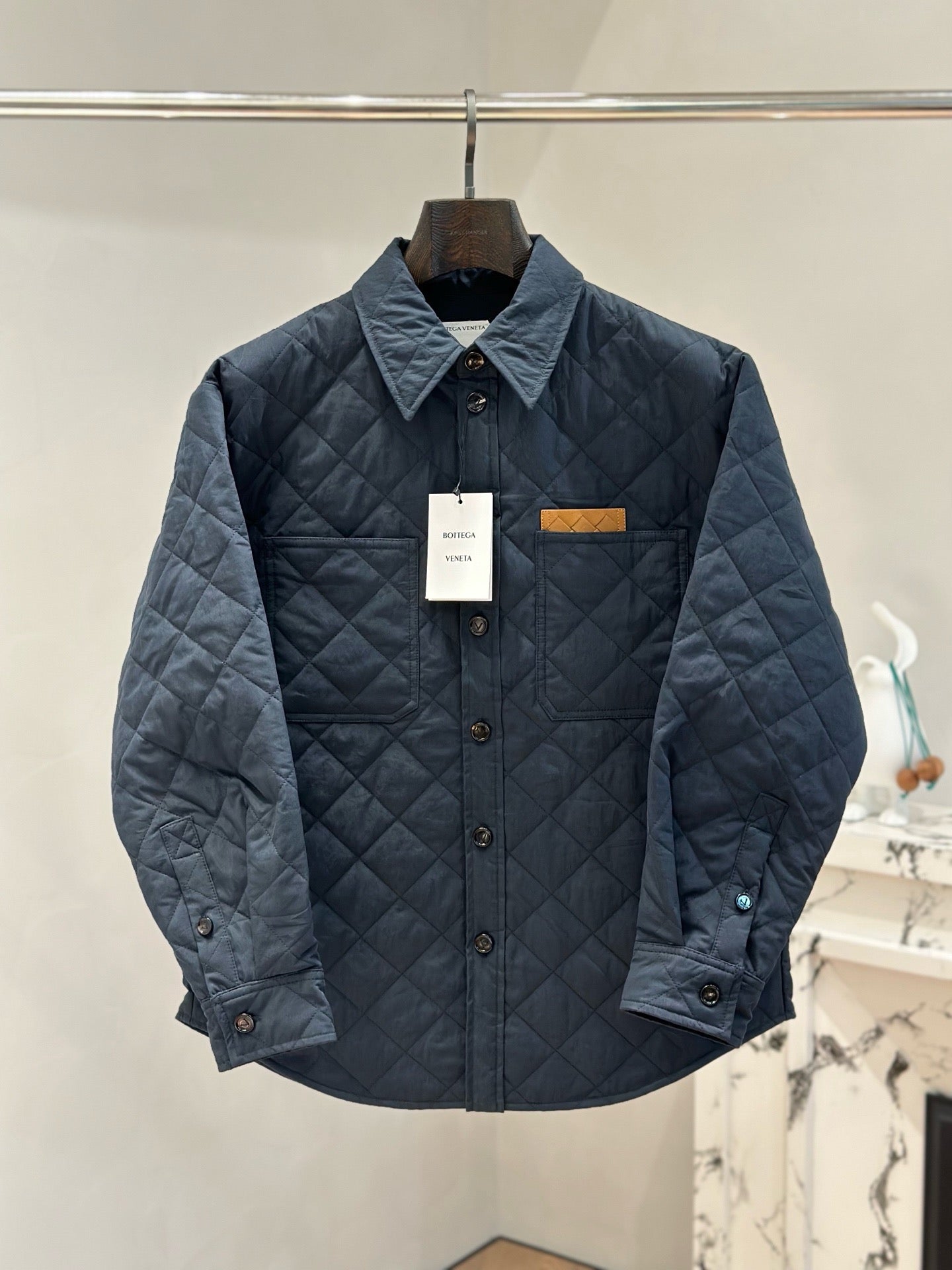 보테가 베네타 퀄팅 코튼 오버셔츠