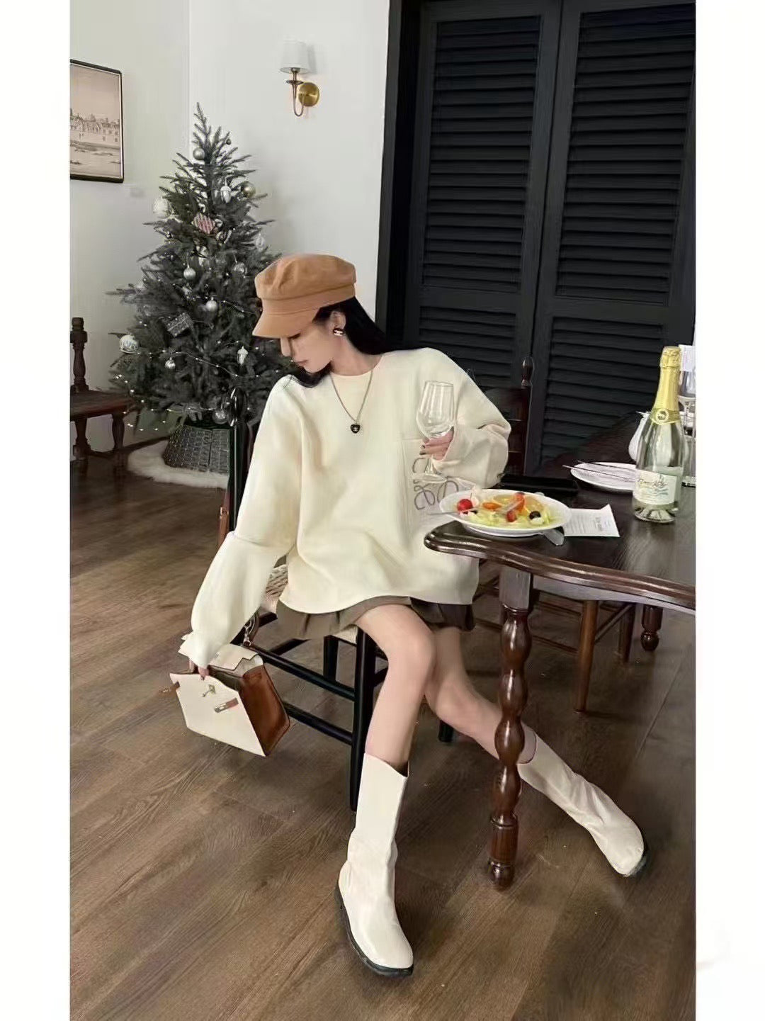 로에베 아나그램 포켓 스웨터 코튼 블렌드