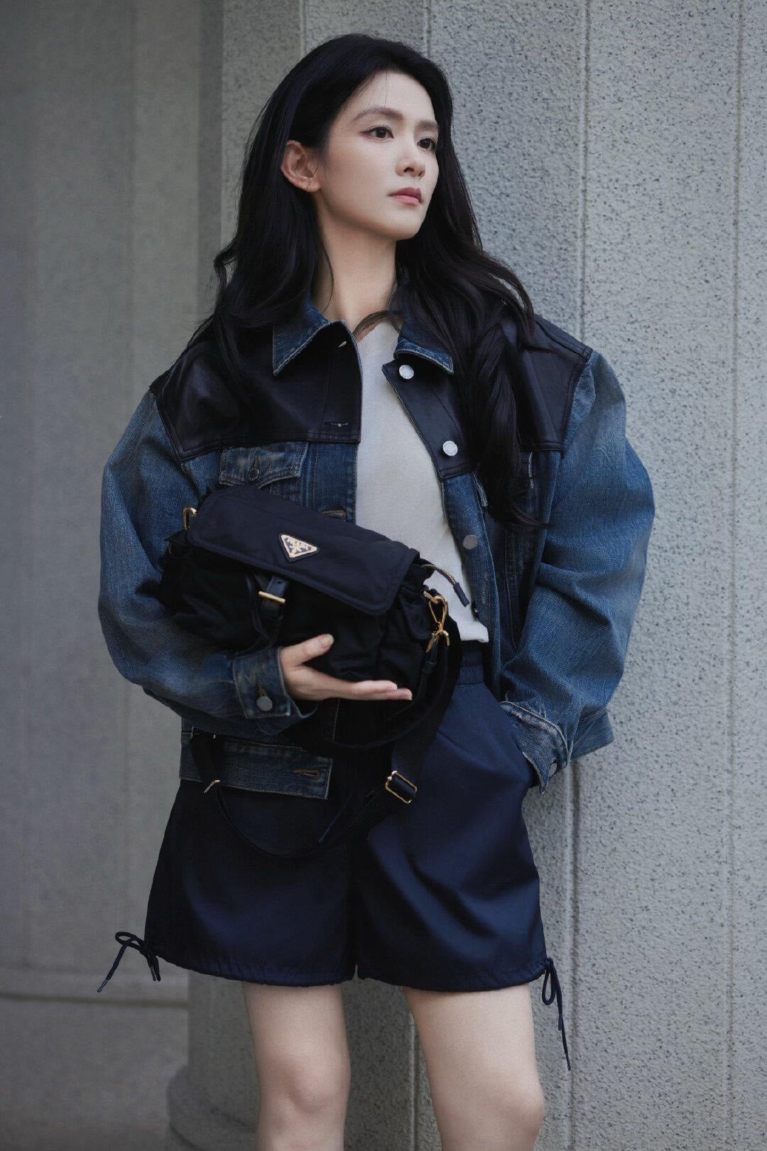 프라다 데님 재킷 블루