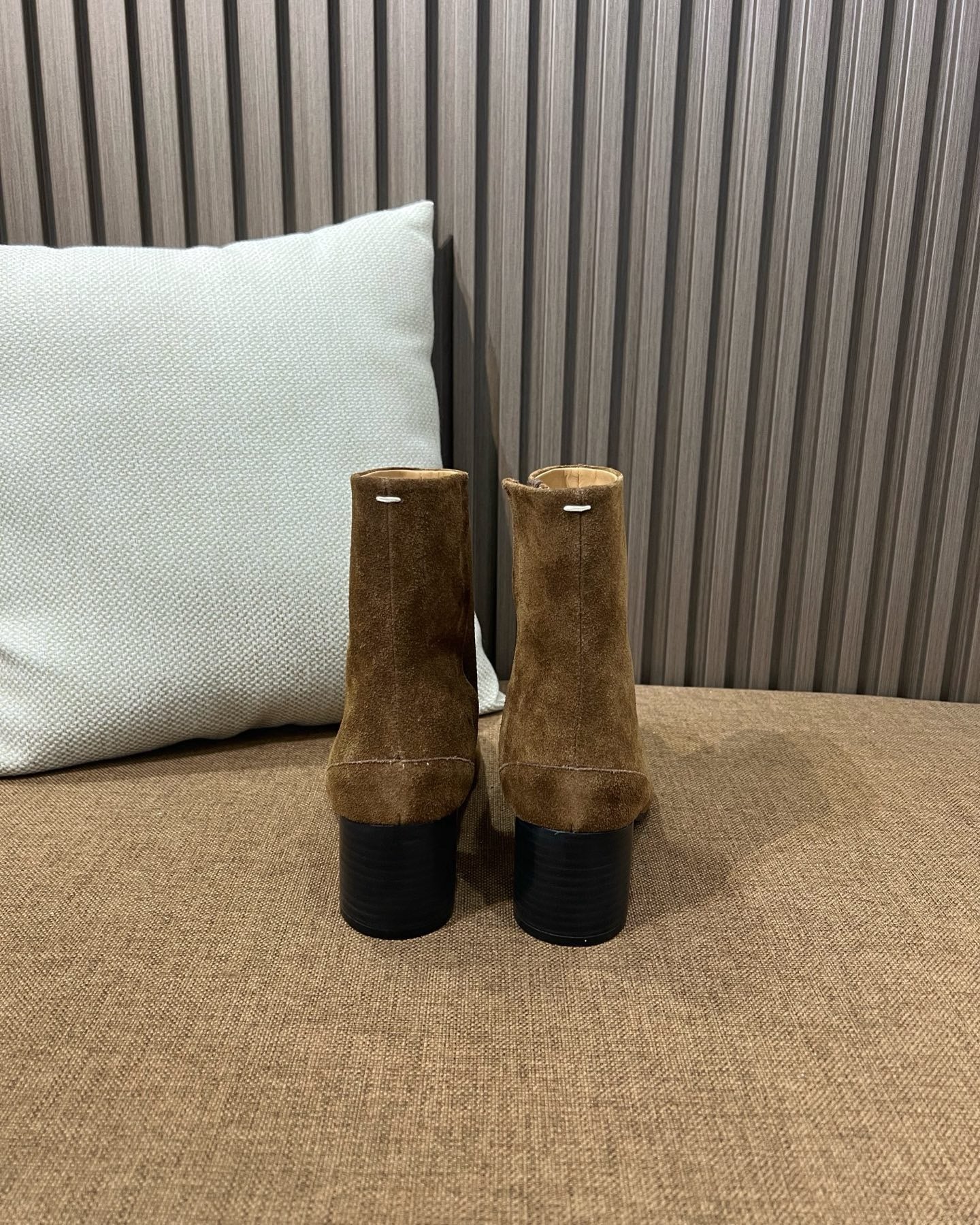 메종 마르지엘라 레더 타비 부츠