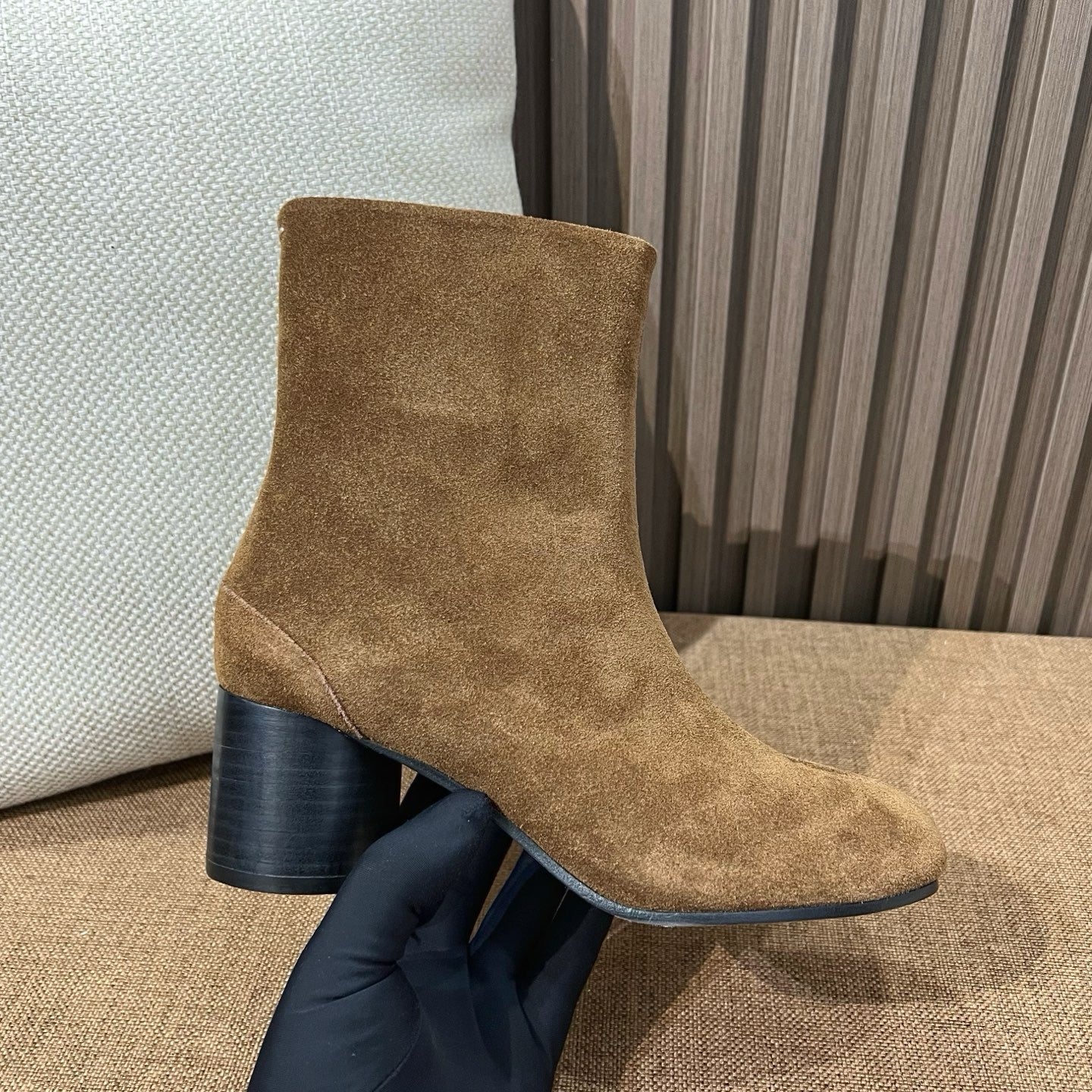 메종 마르지엘라 레더 타비 부츠