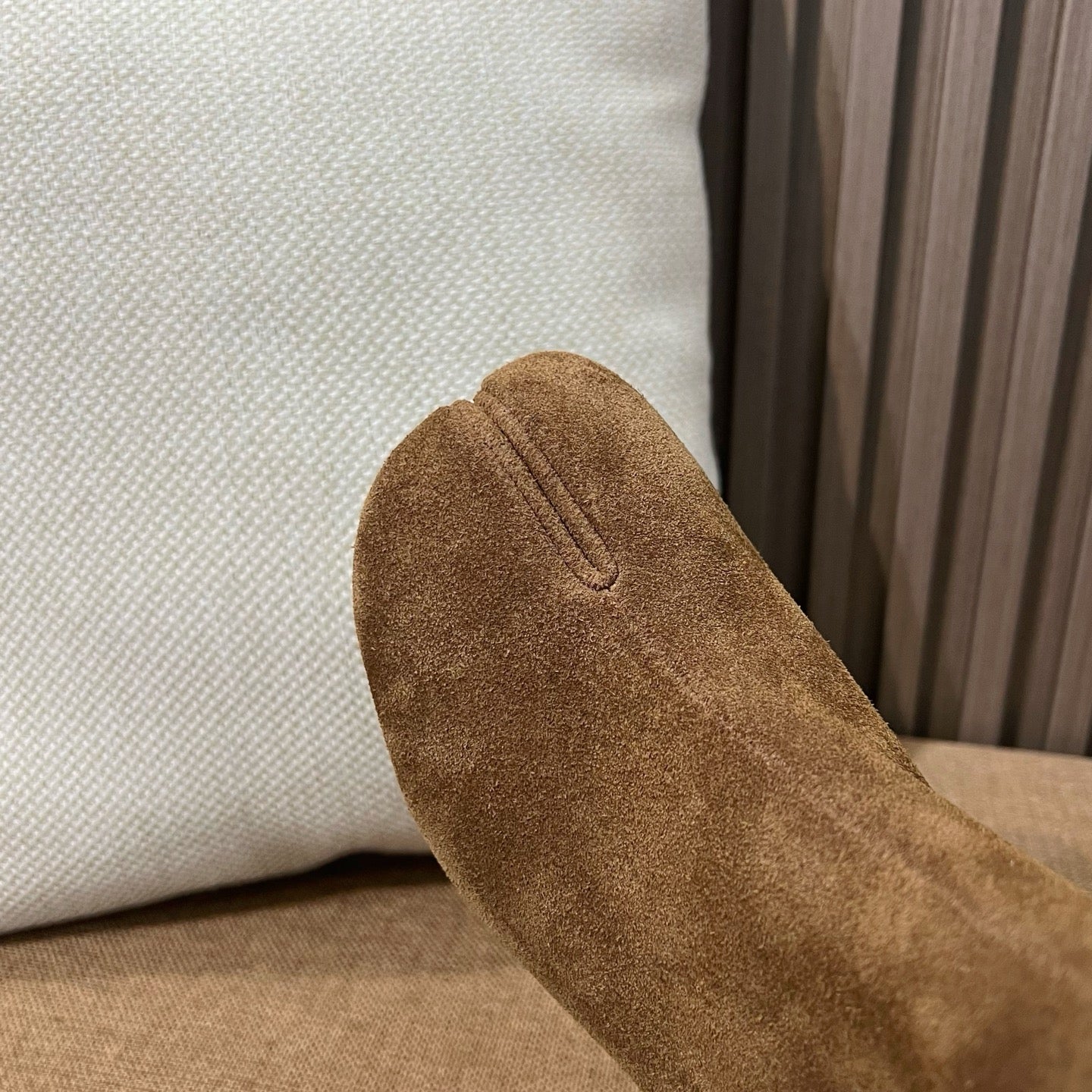 메종 마르지엘라 레더 타비 부츠