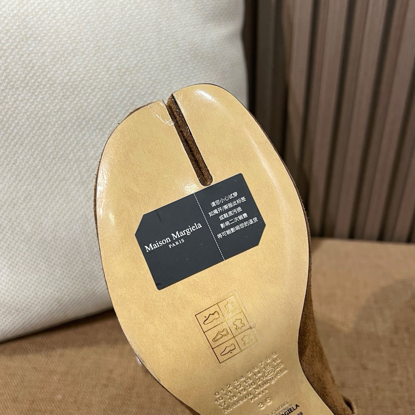 메종 마르지엘라 레더 타비 부츠