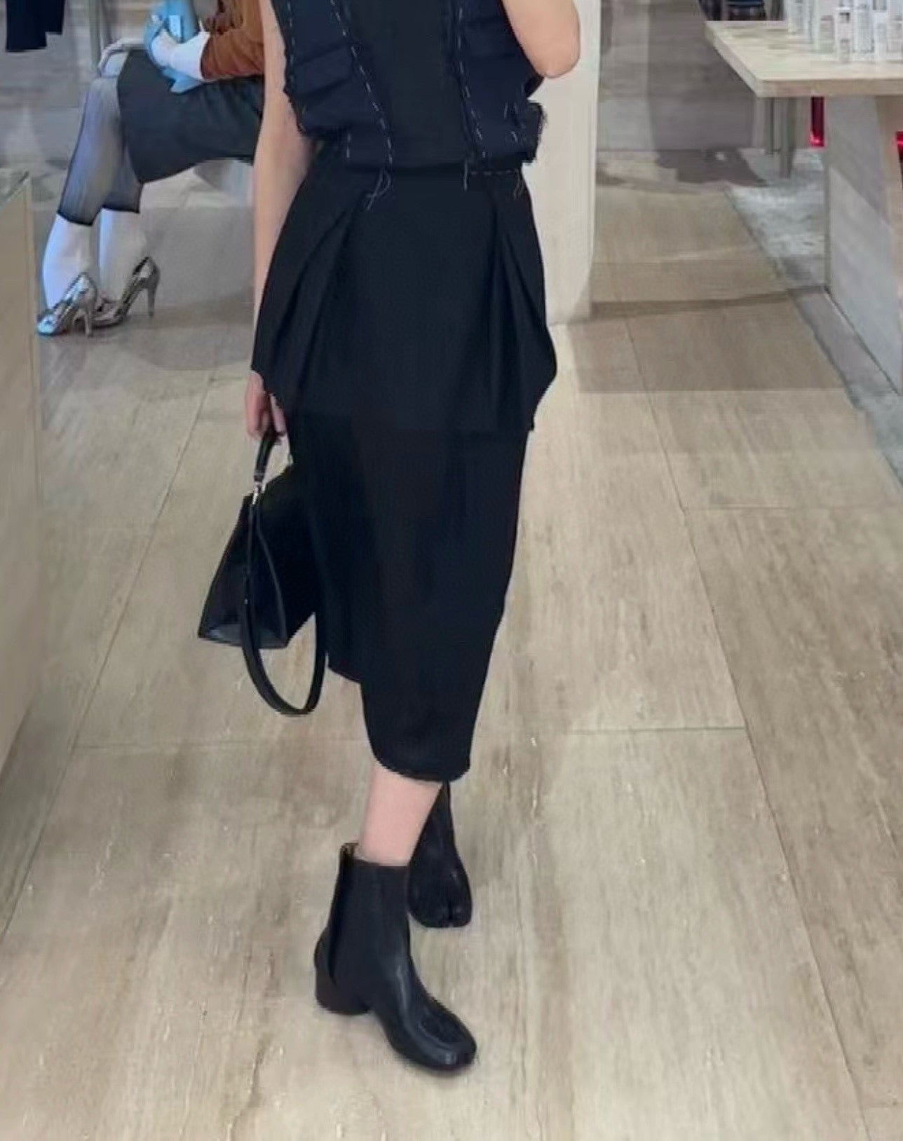 메종 마르지엘라 레더 타비 부츠