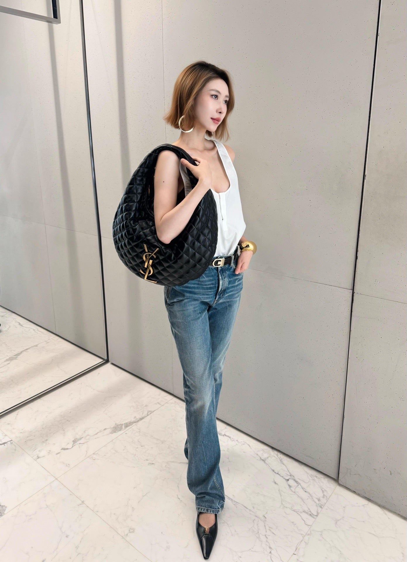 생로랑 퀄팅 나파 ICARE 호보 백