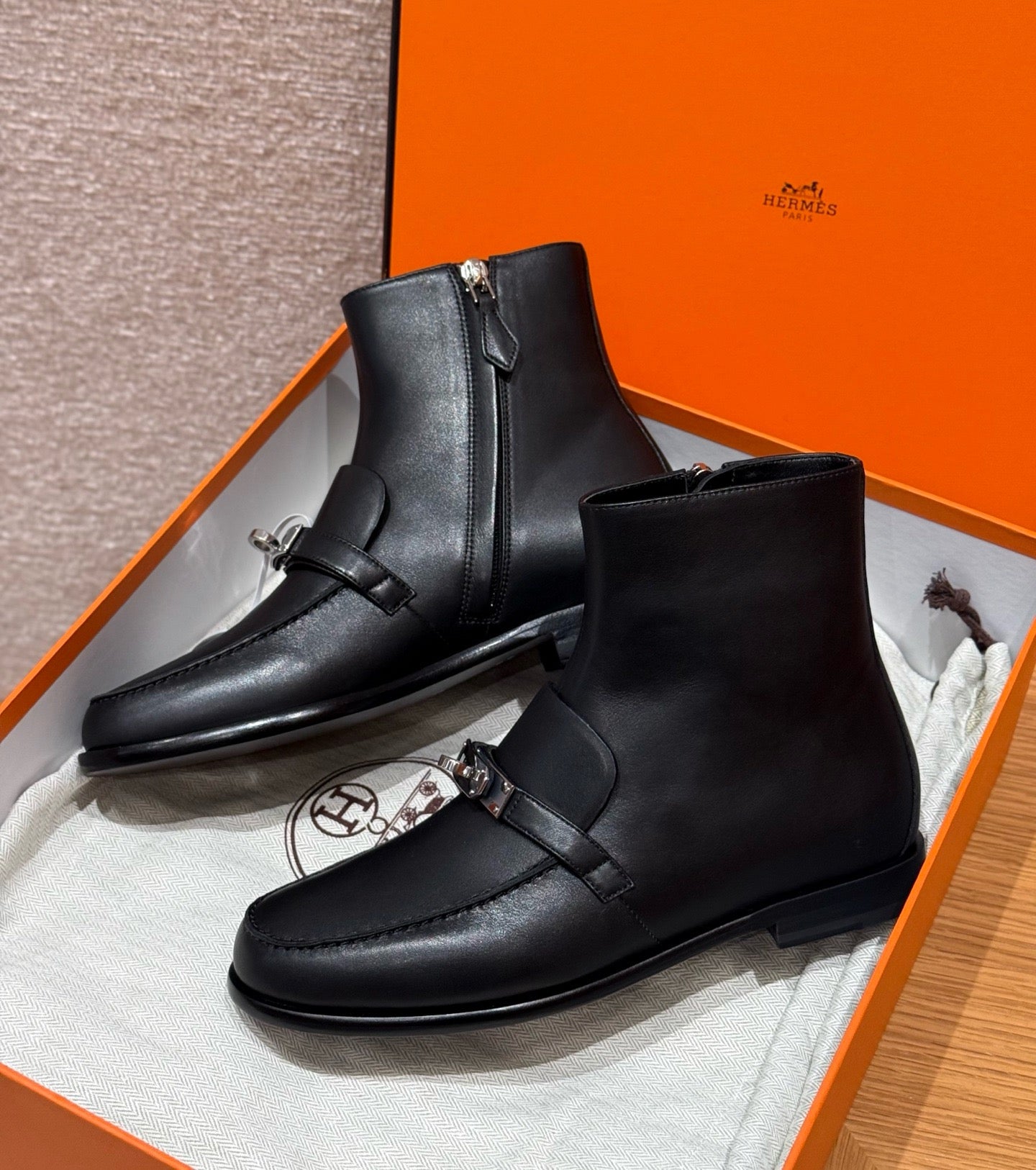 에르메스 Kelsy 앵클 부츠