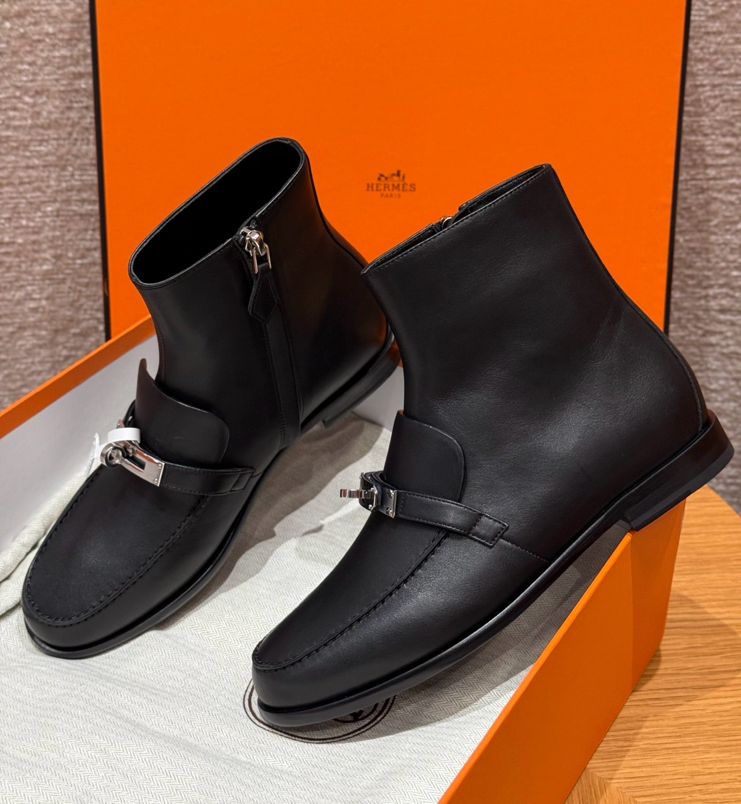 에르메스 Kelsy 앵클 부츠