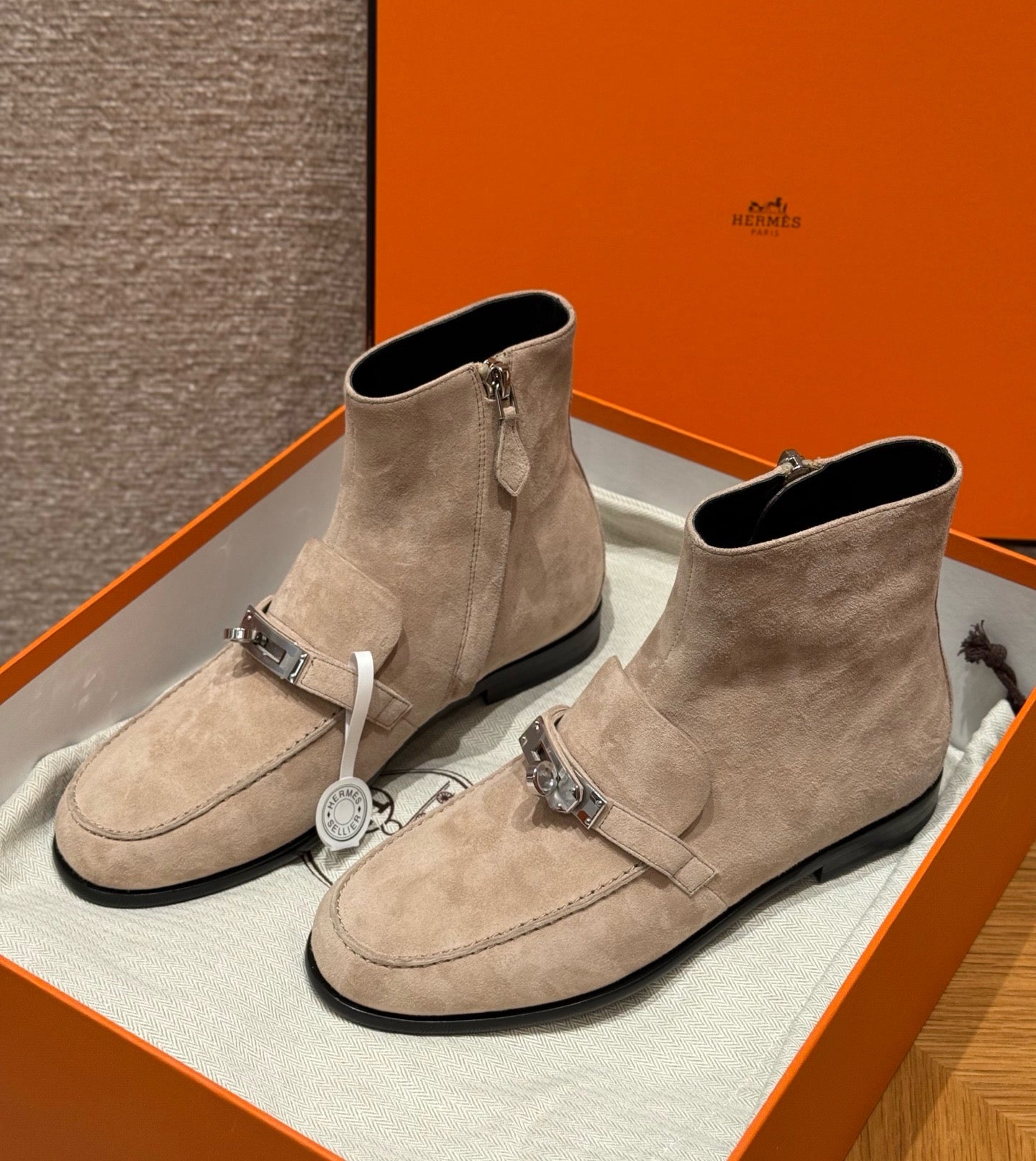 에르메스 Kelsy 앵클 부츠