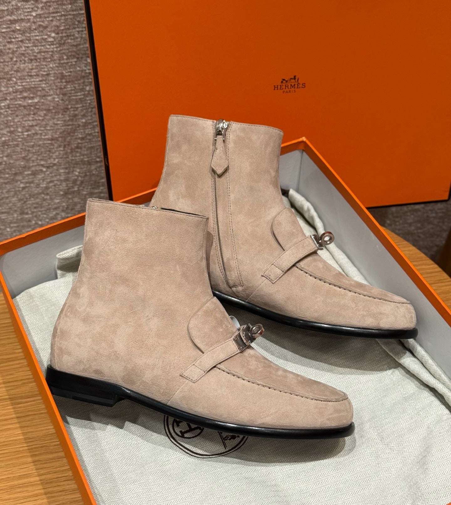 에르메스 Kelsy 앵클 부츠