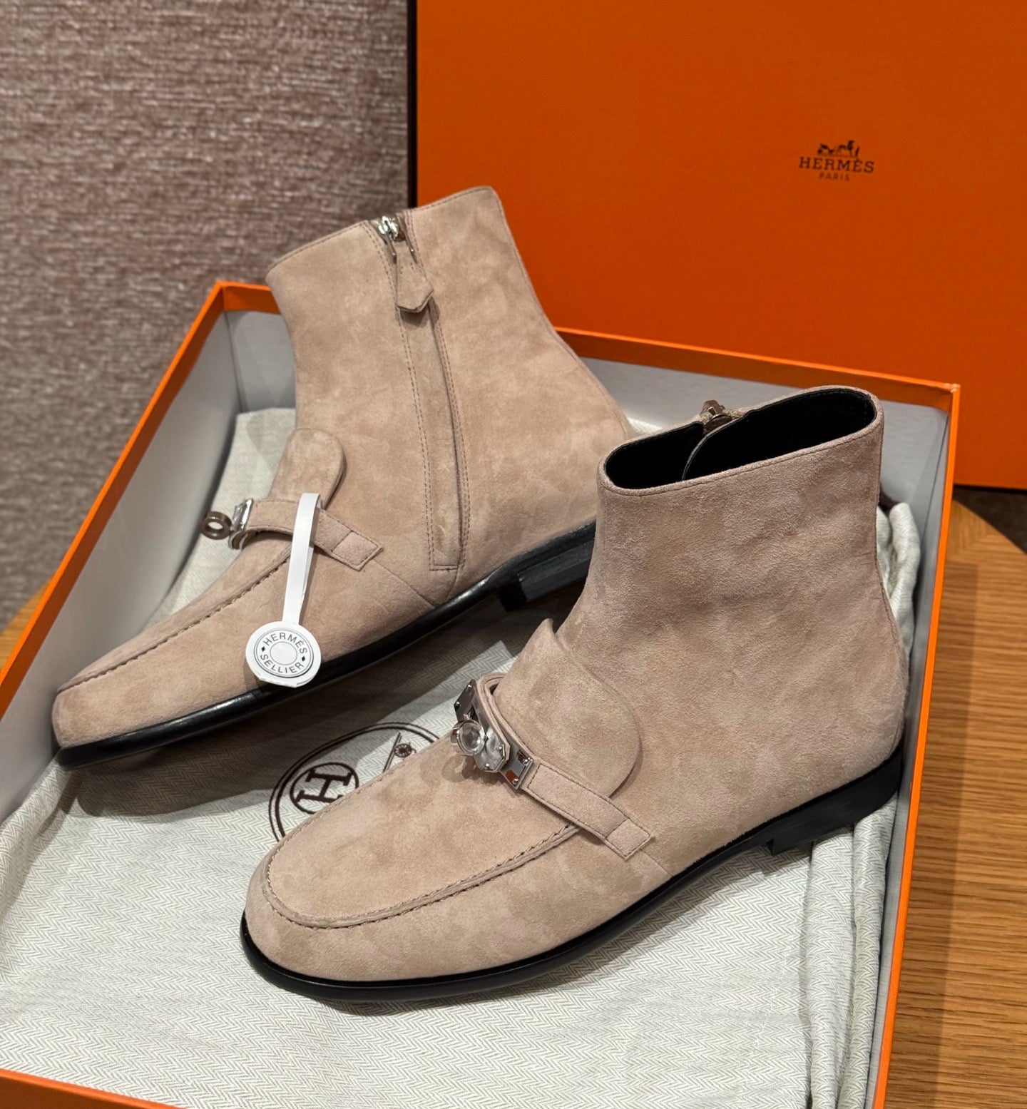 에르메스 Kelsy 앵클 부츠