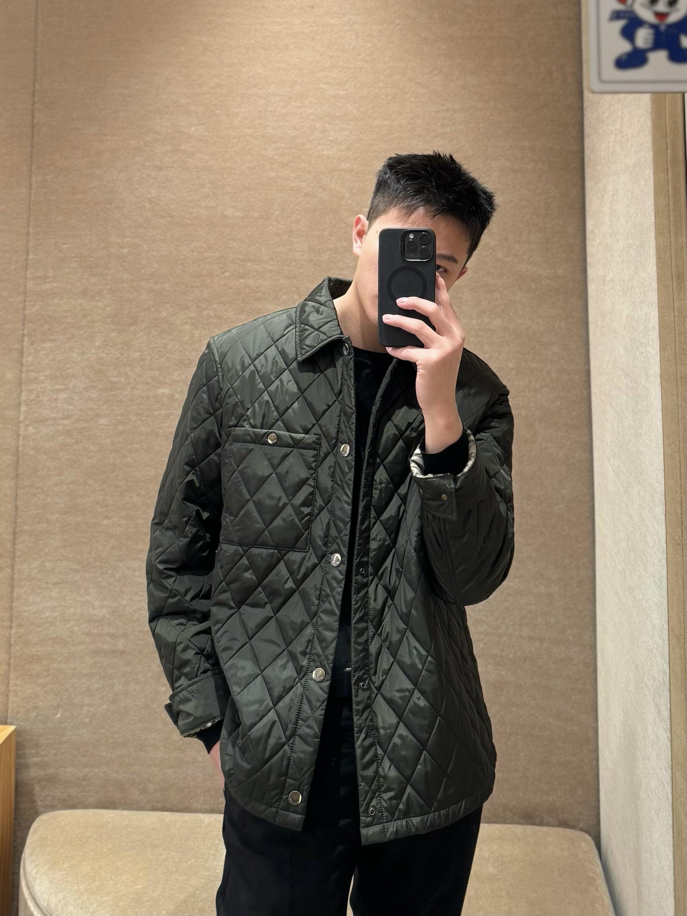 버버리 퀄팅 나일론 오버셔츠