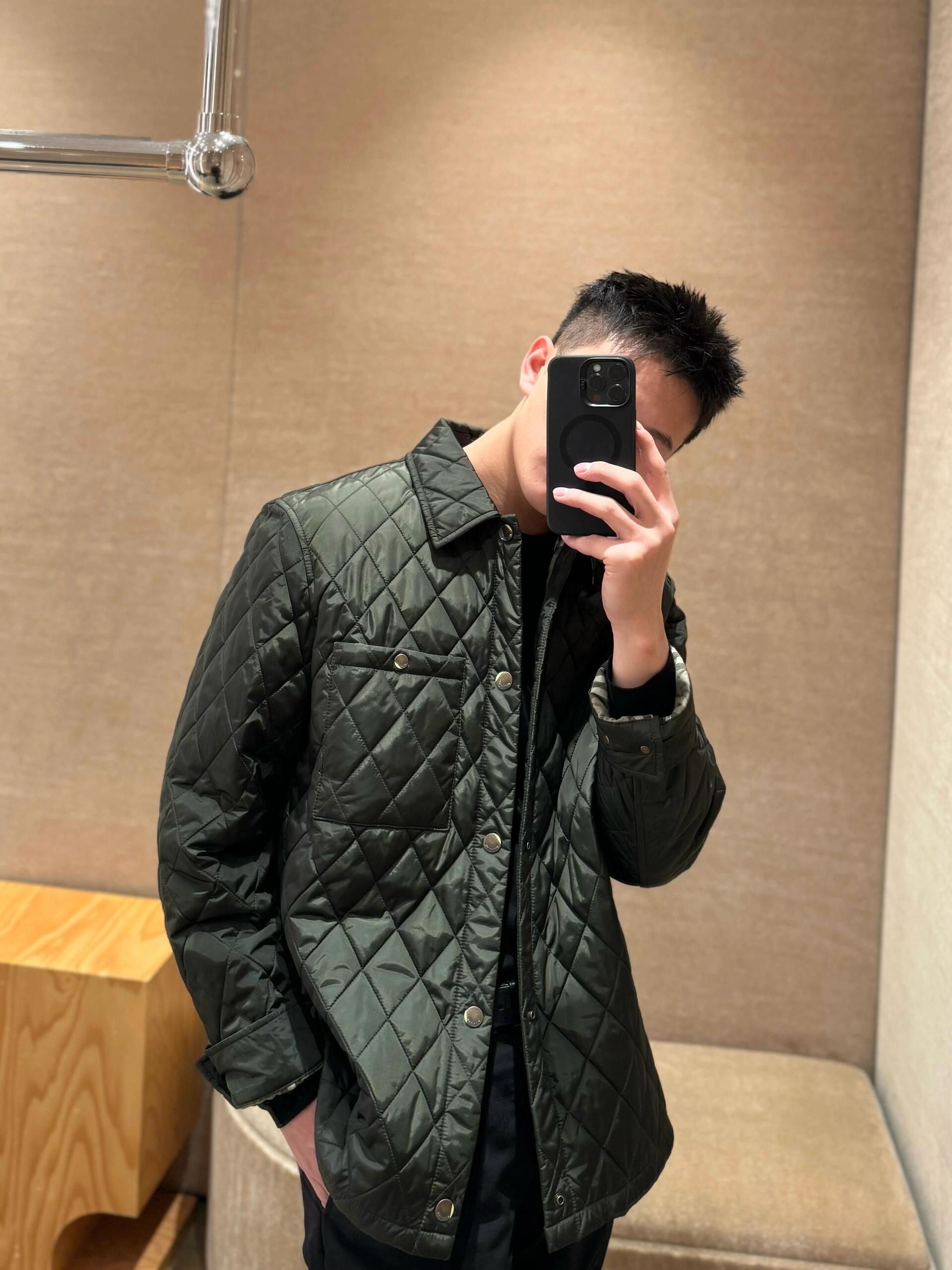 버버리 퀄팅 나일론 오버셔츠
