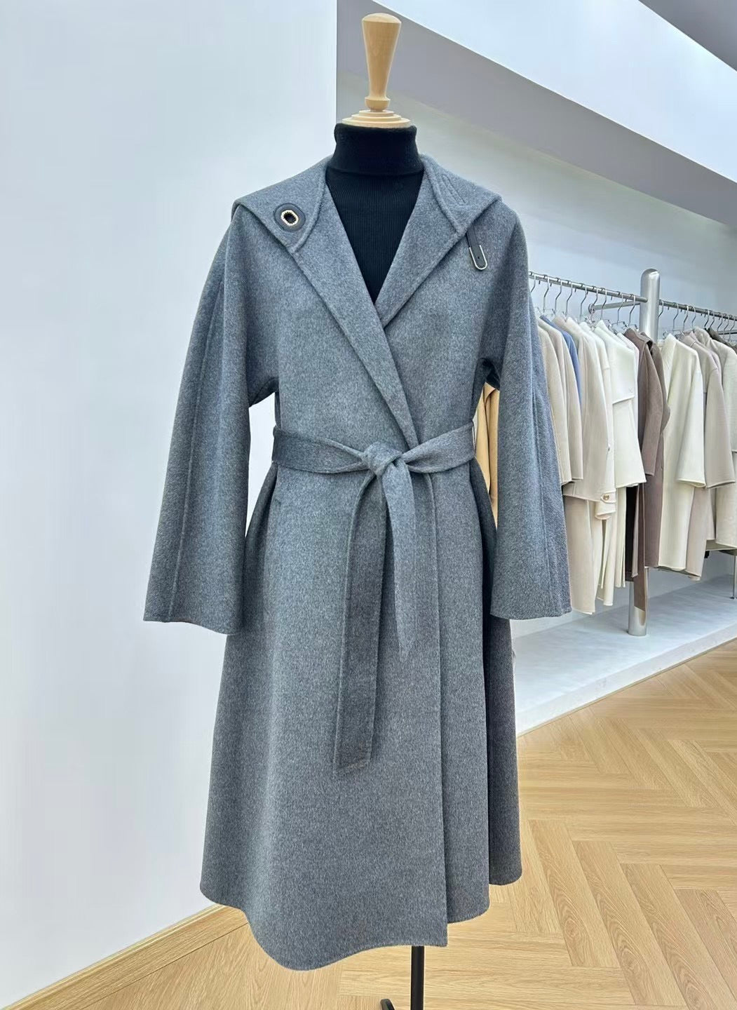 로로피아나 캐시미어 더블 레인 코트