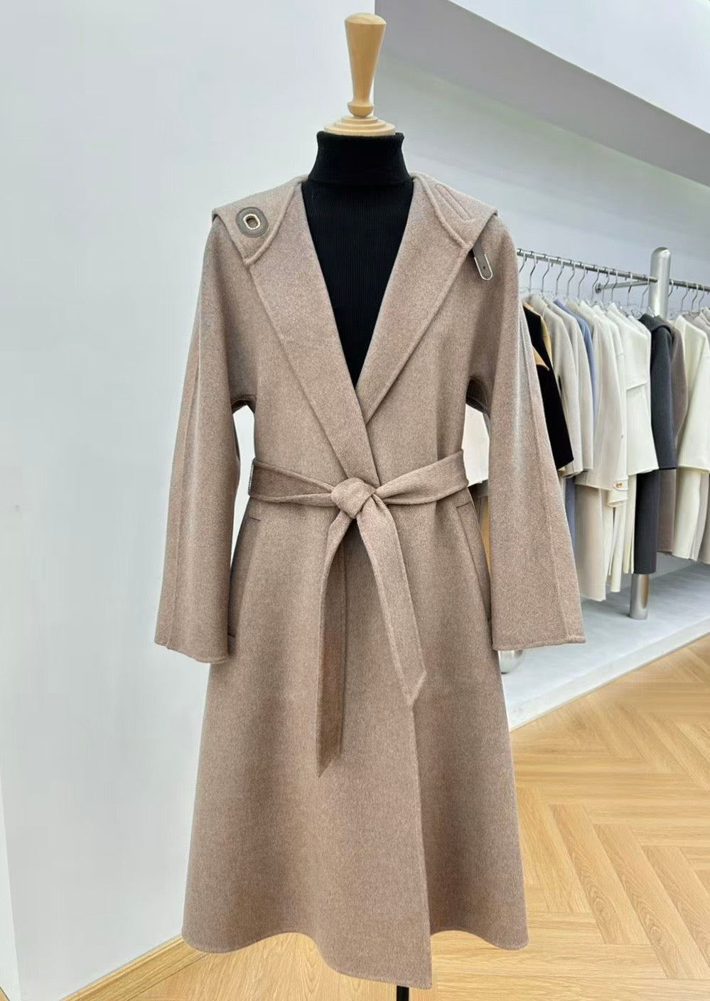 로로피아나 캐시미어 더블 레인 코트