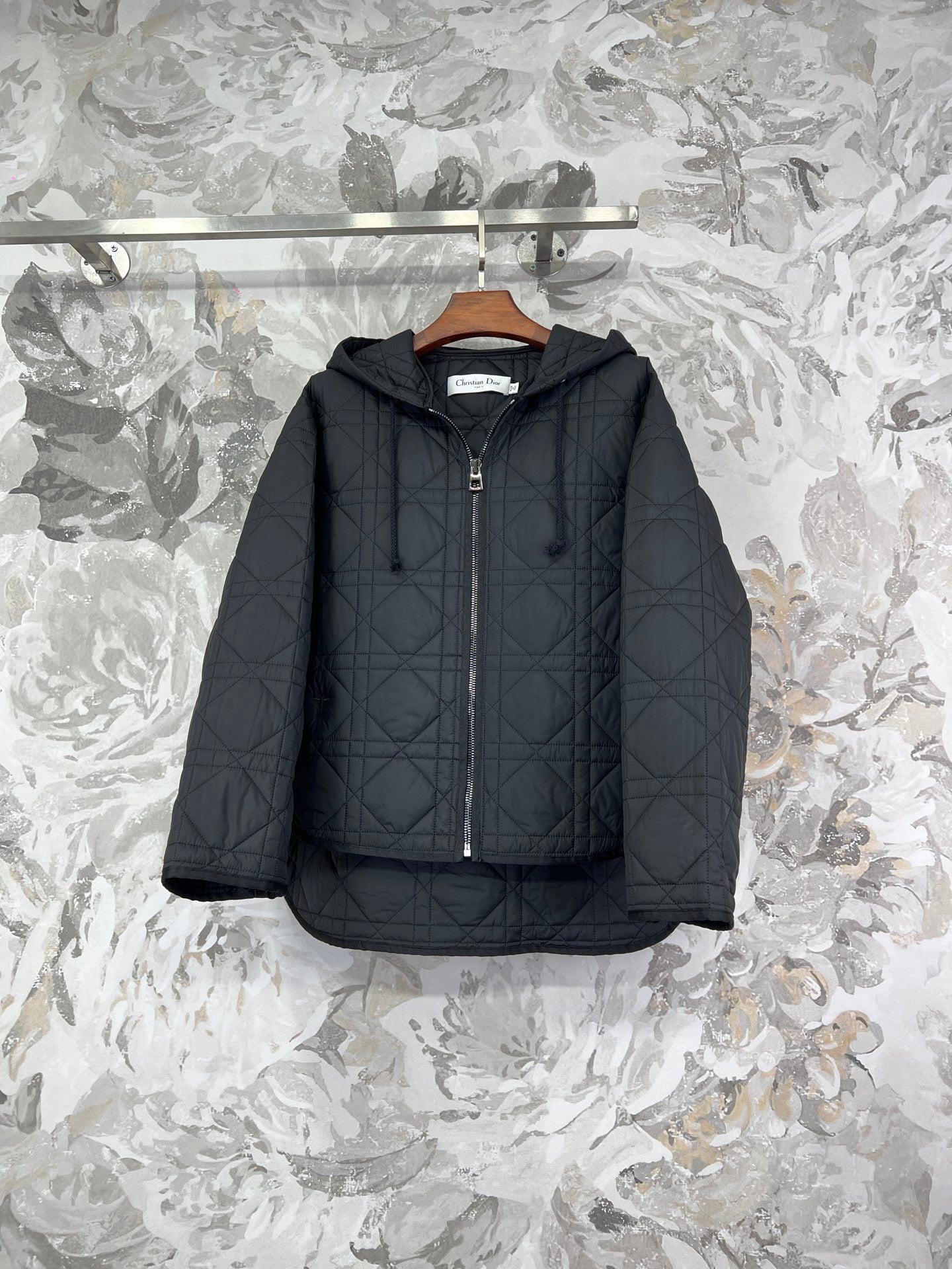 디올 매크로까나쥬 후드 피코트 퀄티드 테크니컬 태피터