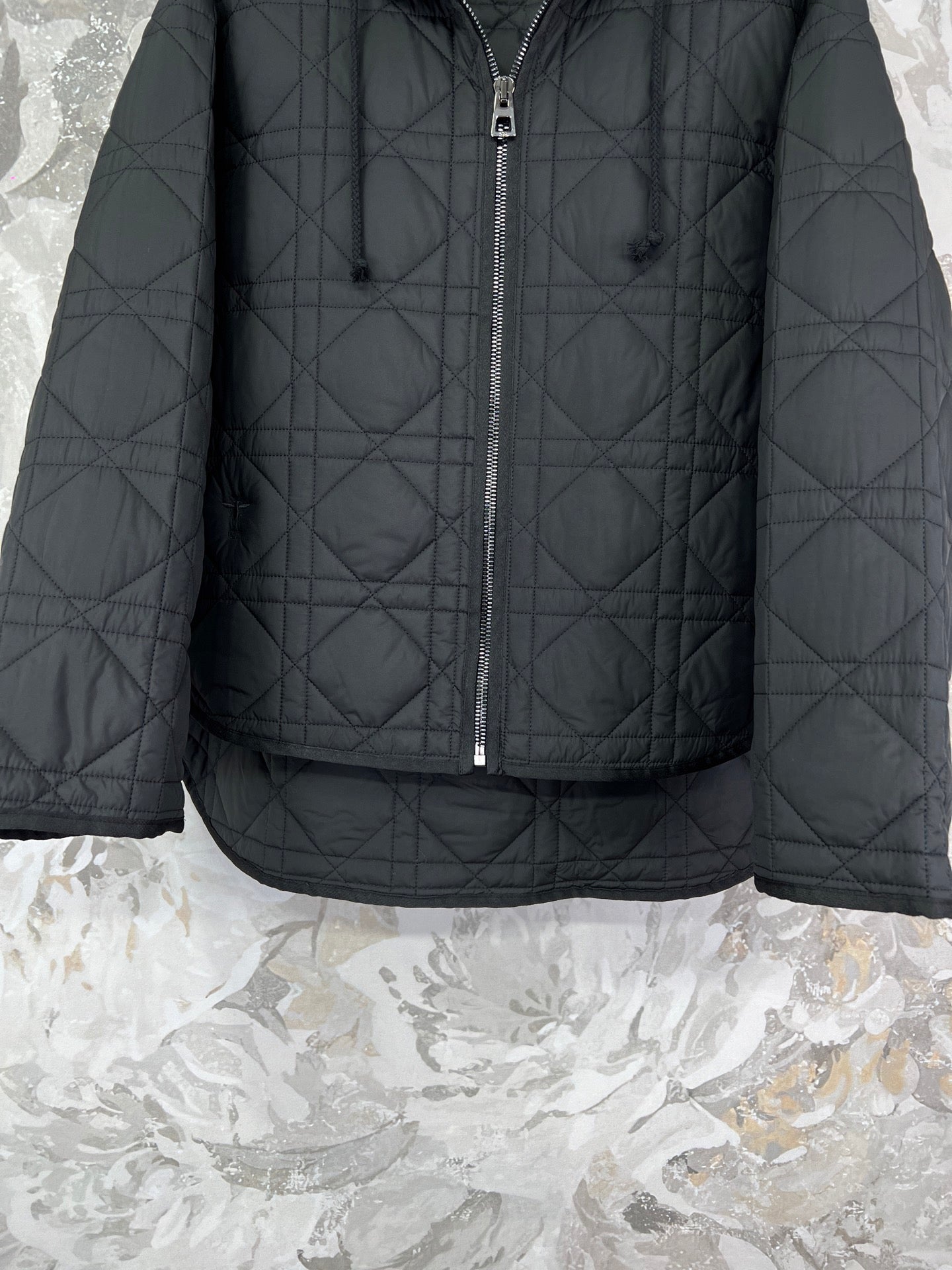 디올 매크로까나쥬 후드 피코트 퀄티드 테크니컬 태피터