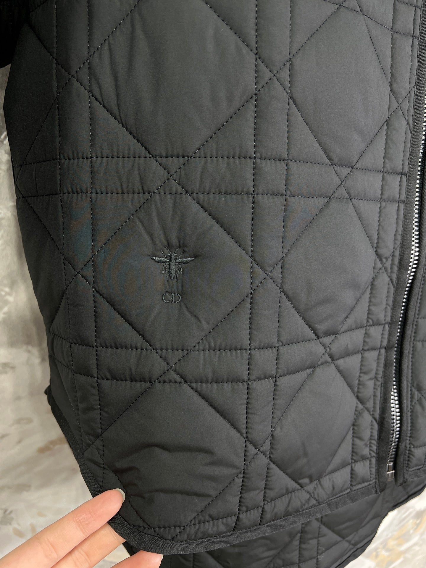 디올 매크로까나쥬 후드 피코트 퀄티드 테크니컬 태피터