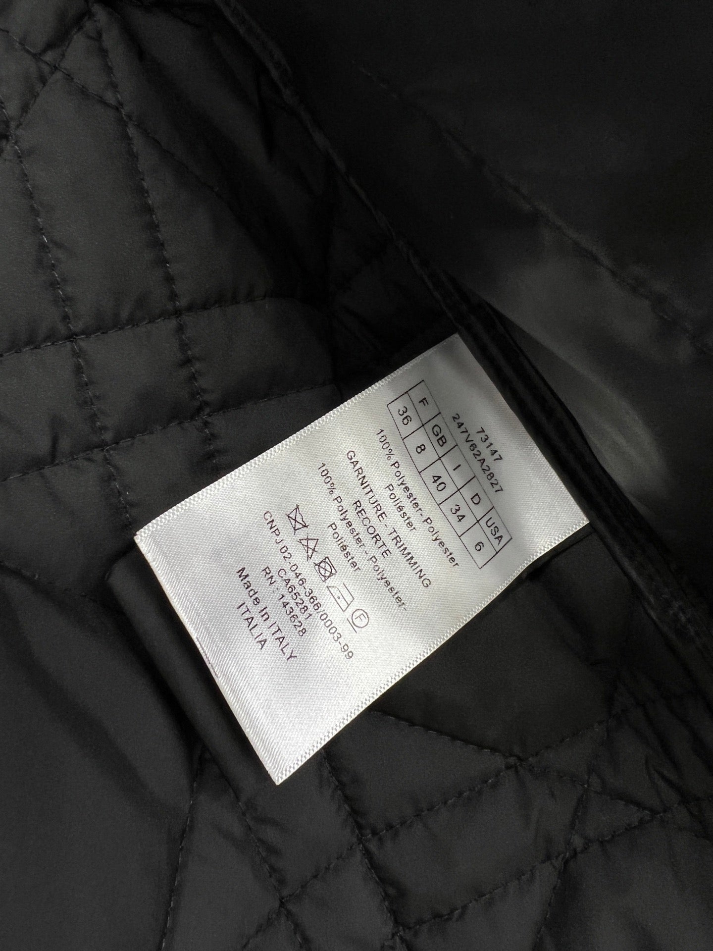 디올 매크로까나쥬 후드 피코트 퀄티드 테크니컬 태피터