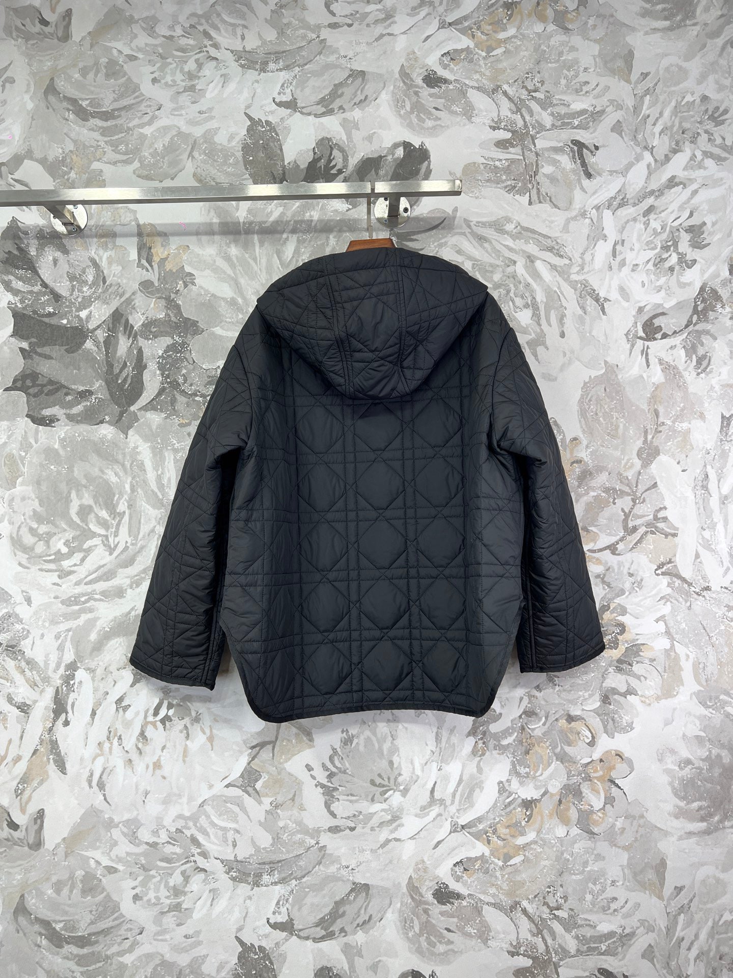 디올 매크로까나쥬 후드 피코트 퀄티드 테크니컬 태피터