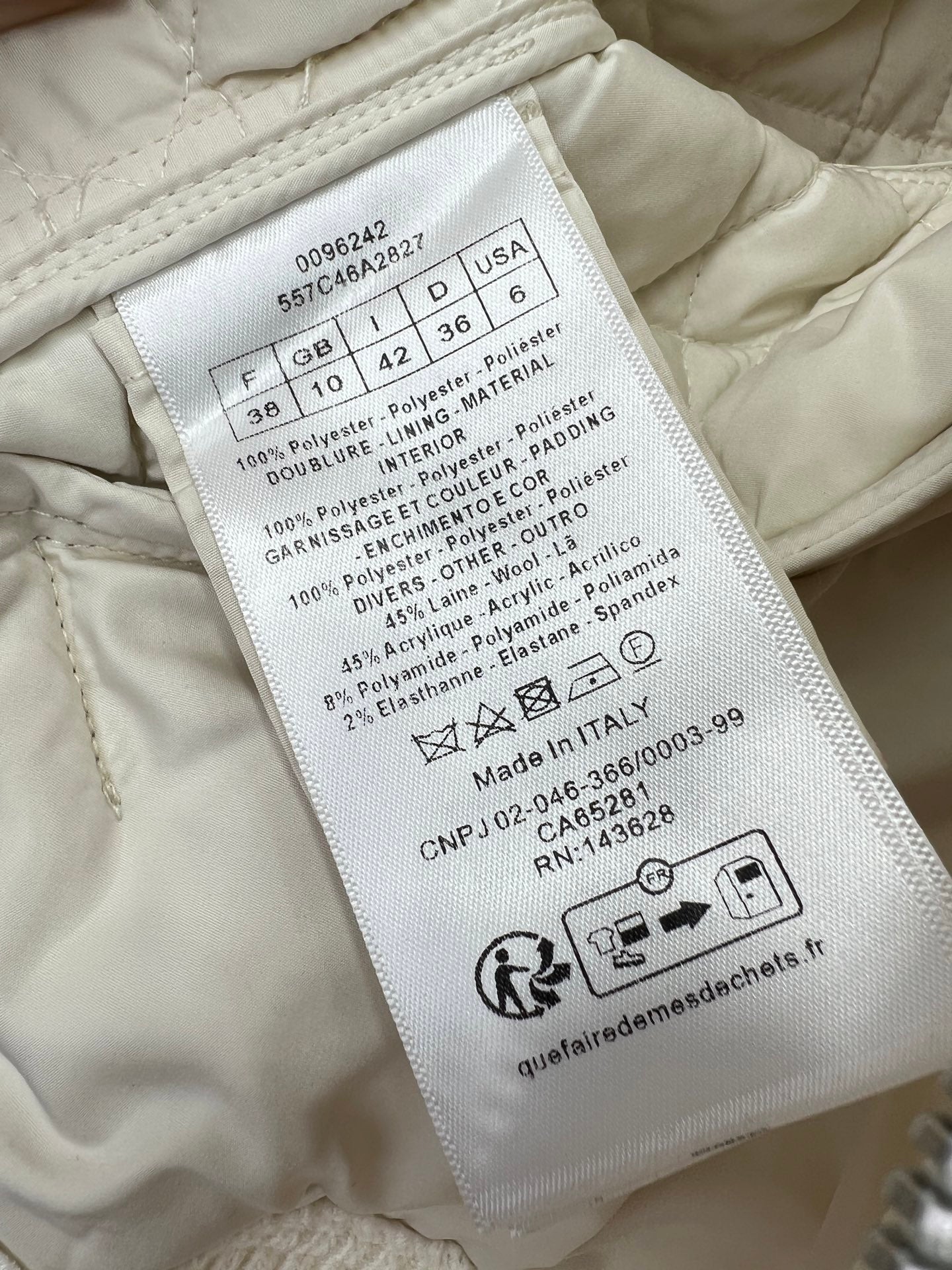 디올 매크로 까나쥬 세일러 퀄팅 자켓