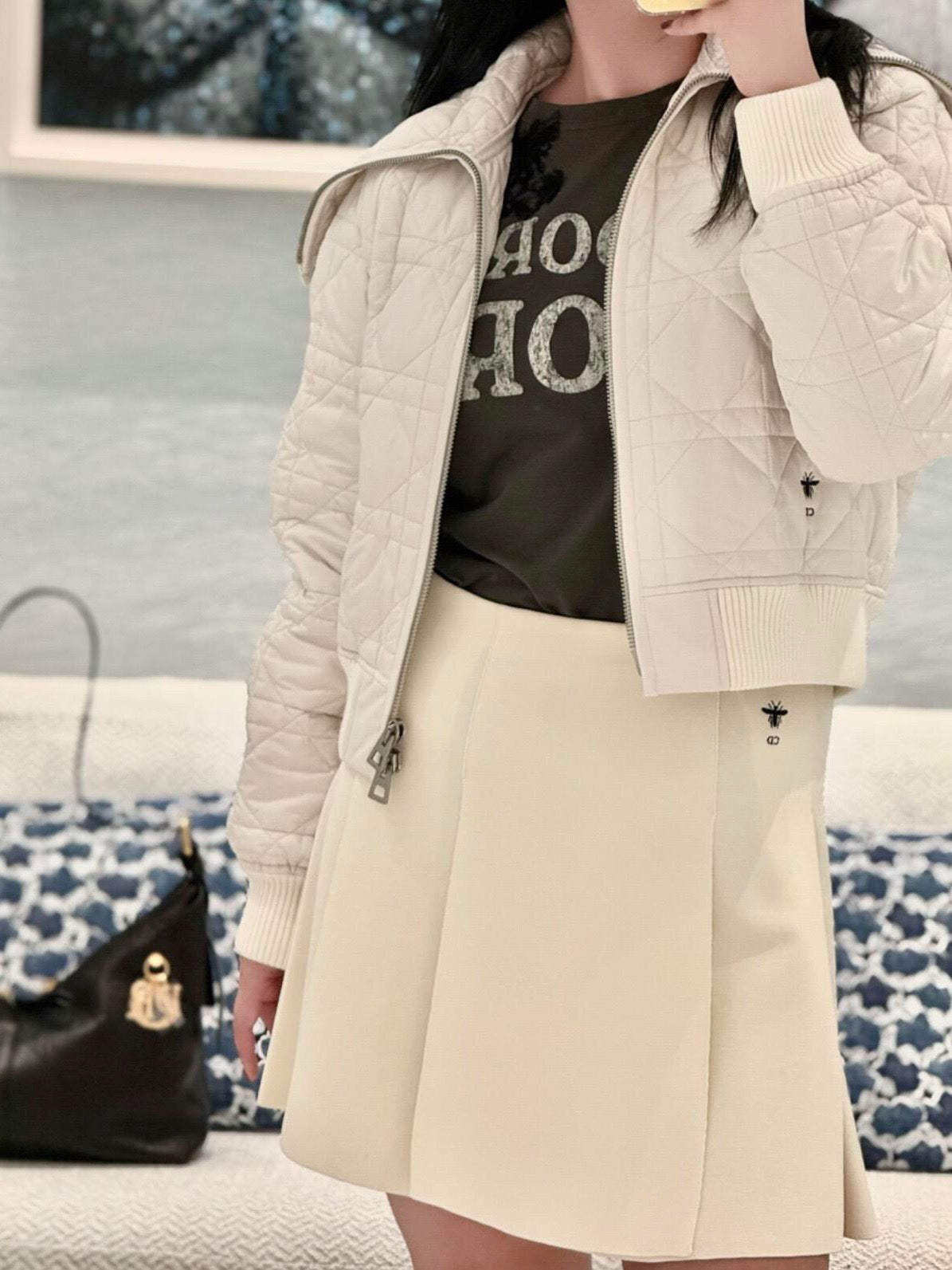 디올 매크로 까나쥬 세일러 퀄팅 자켓