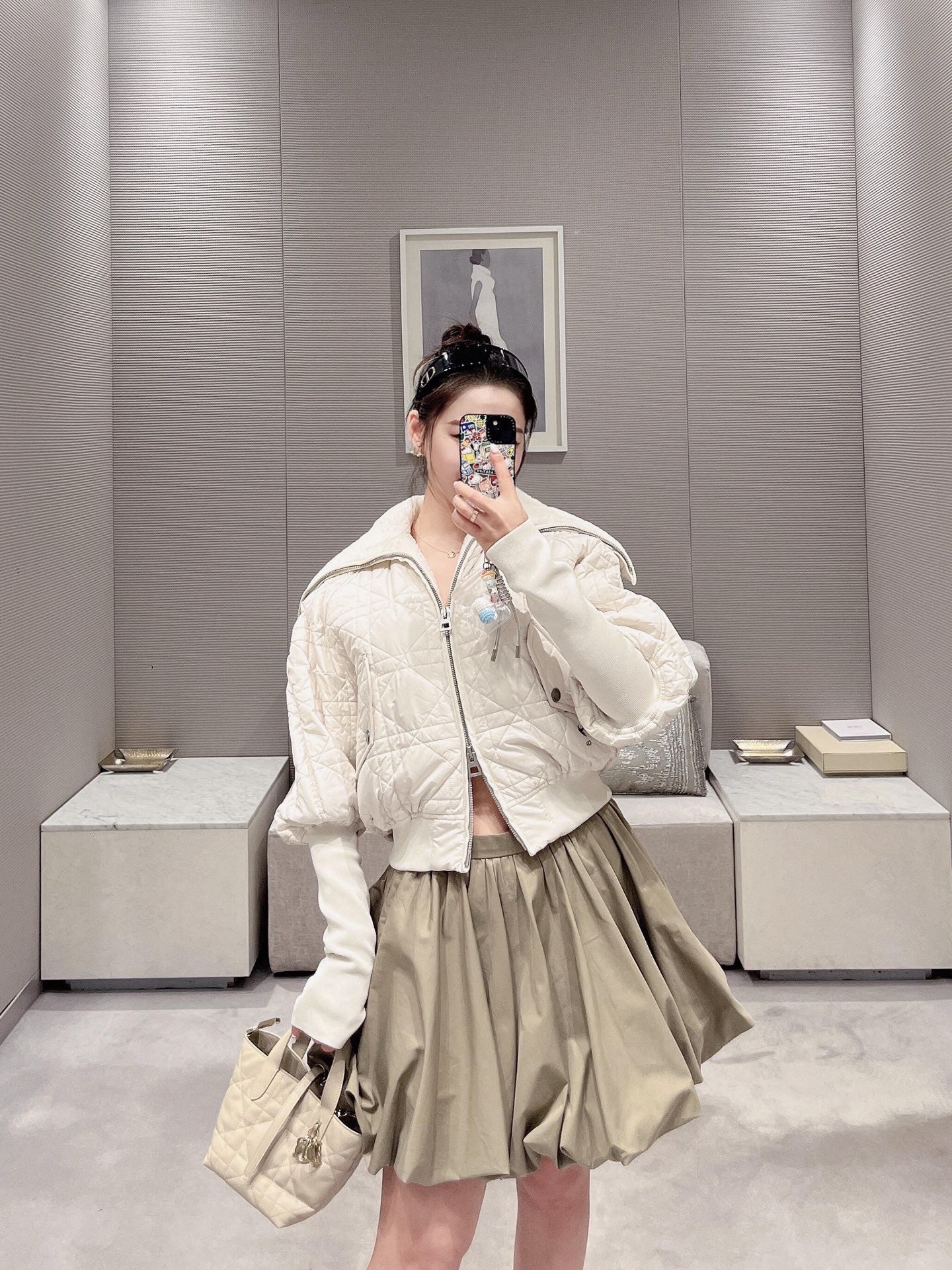 디올 매크로 까나쥬 세일러 퀄팅 자켓