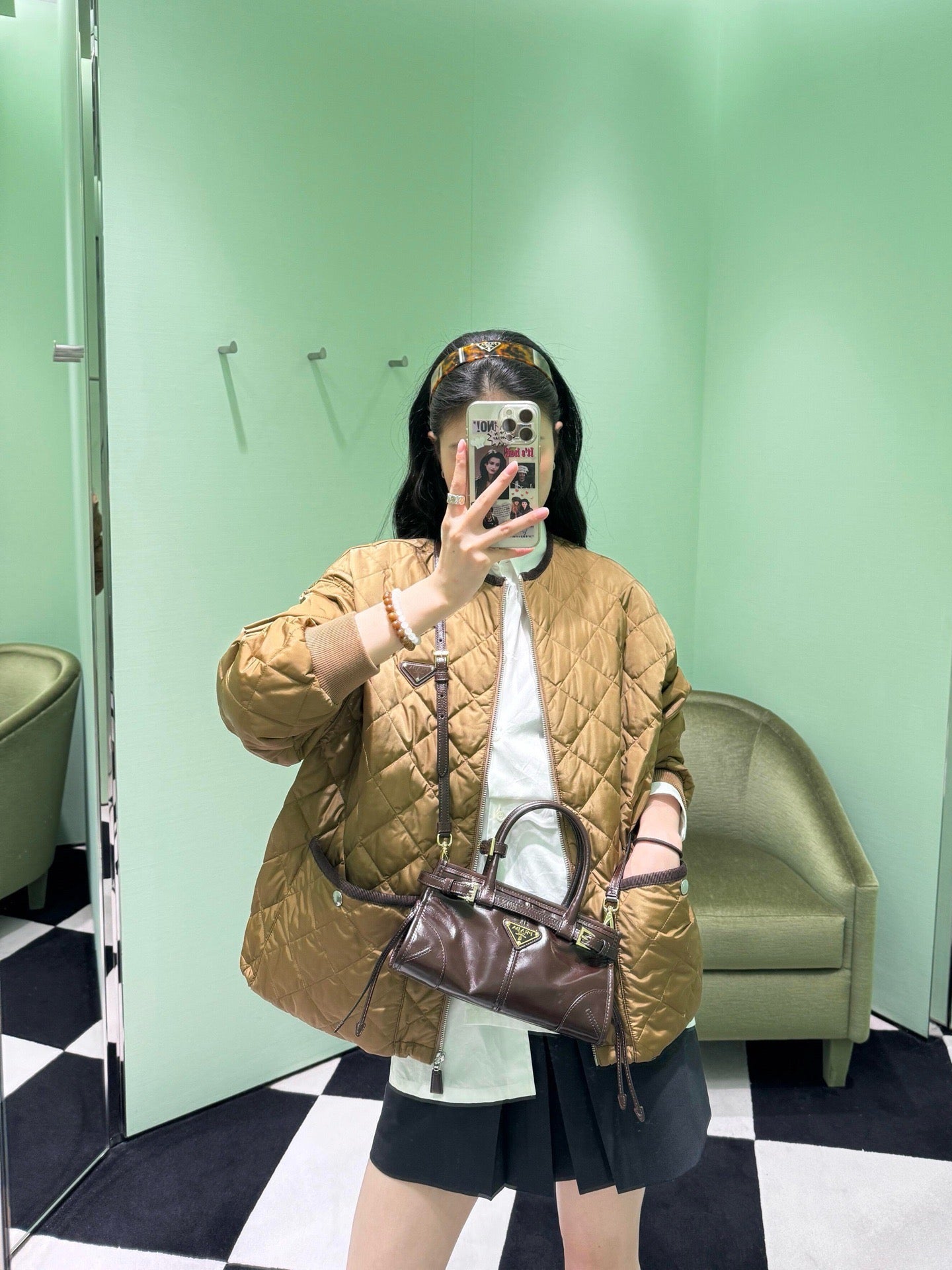 프라다 퀄팅 라이트 리나일론 자켓