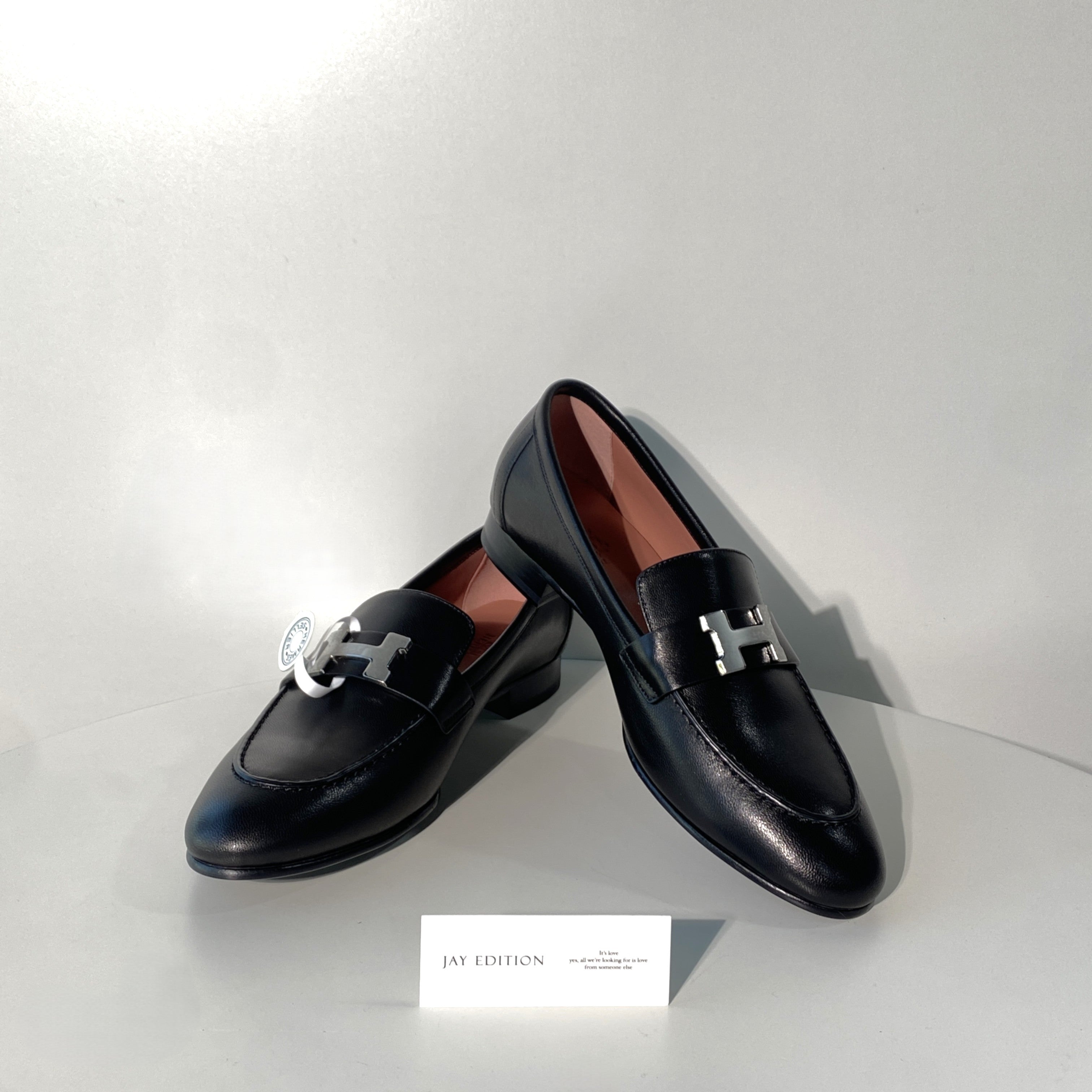 국내) 에르메스 Paris 로퍼 은장 / 블랙 37