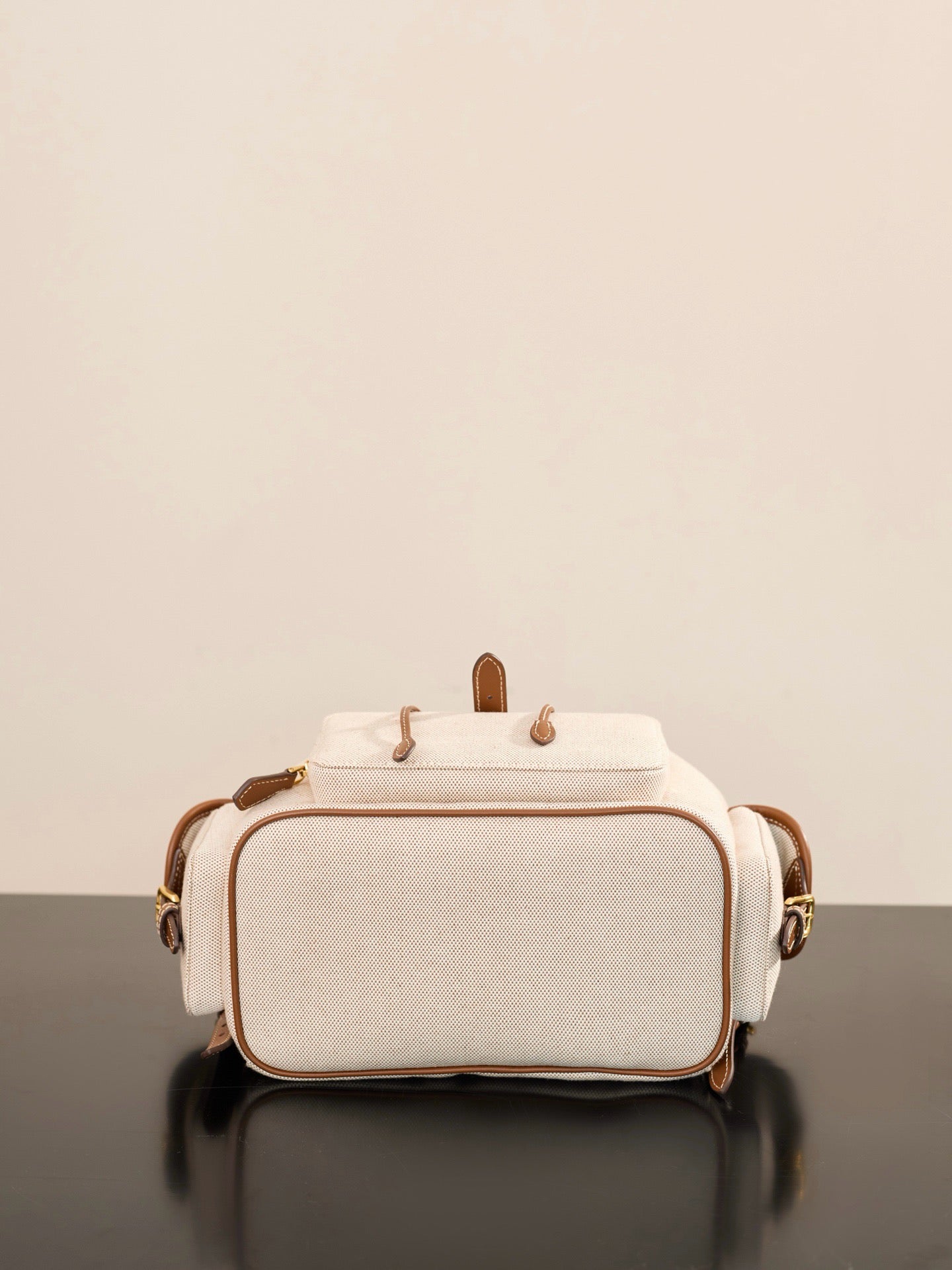 미우미우 캔버스 가죽 백팩 라지