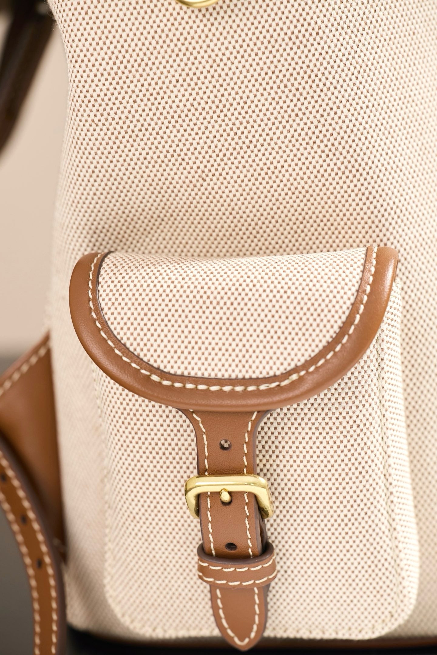 미우미우 캔버스 가죽 백팩 라지