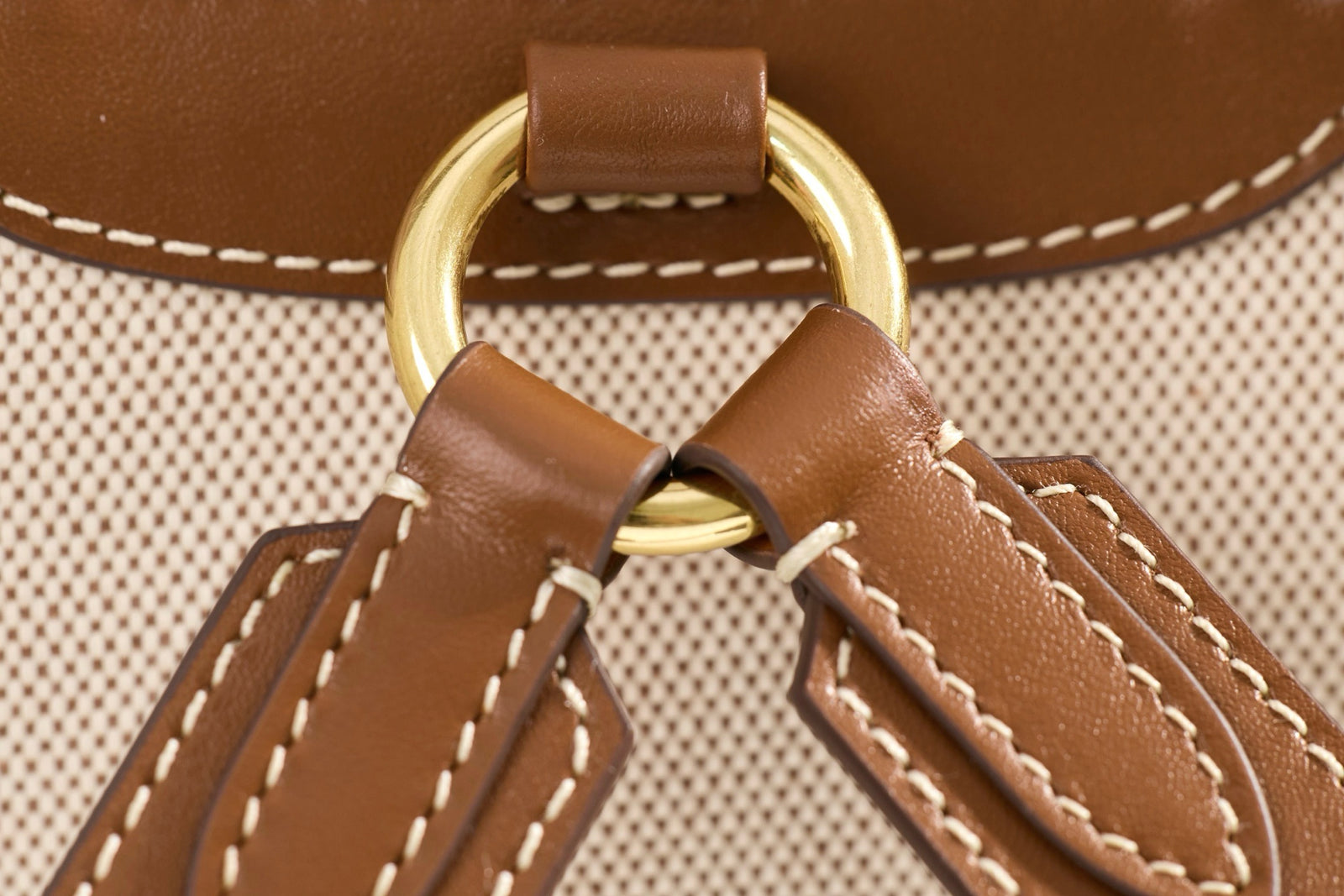 미우미우 캔버스 가죽 백팩 라지