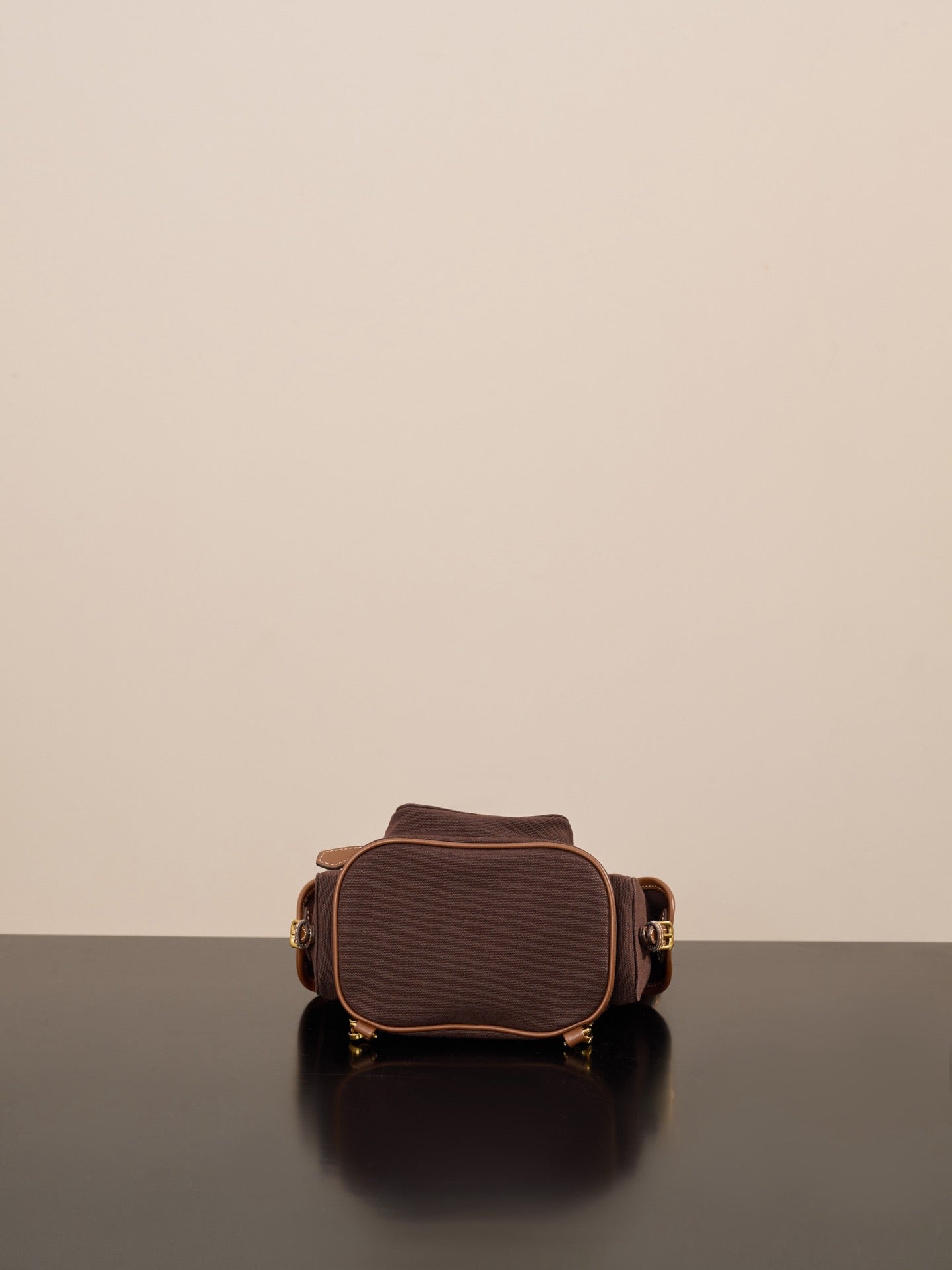 미우미우 캔버스 가죽 백팩 라지