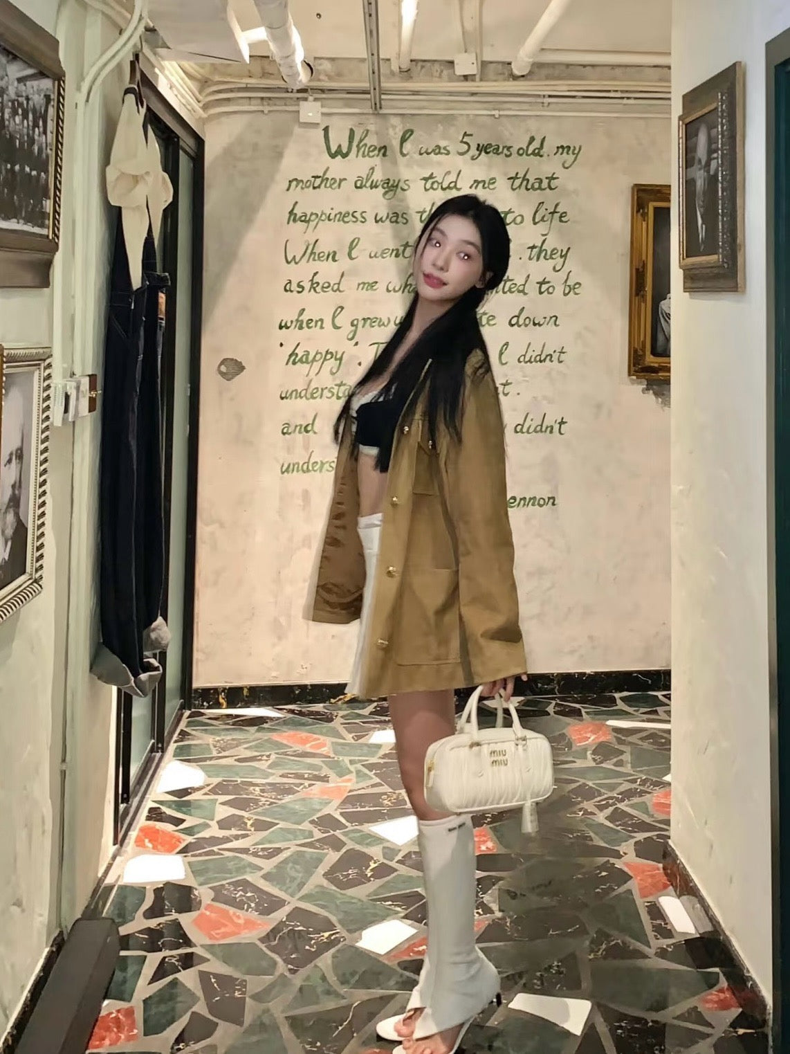 미우미우 아르카디 마테라쎄 나파 레더 백