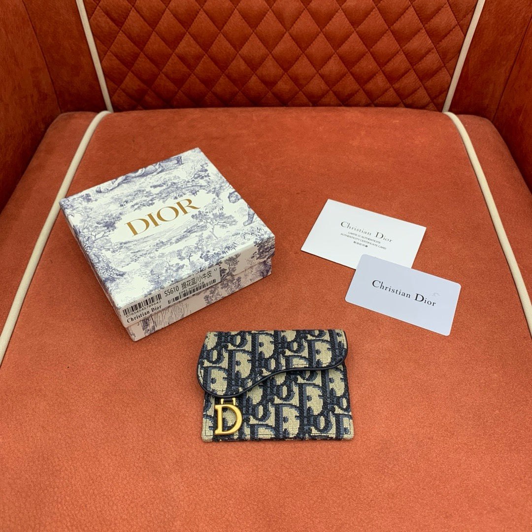 디올 오블리크 자카드 새들 카드 홀더