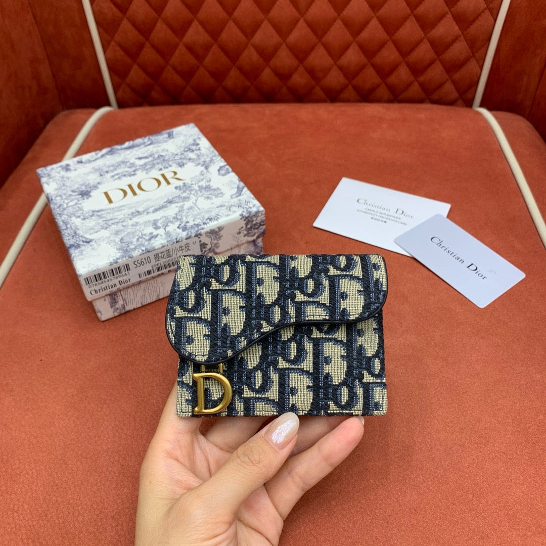 디올 오블리크 자카드 새들 카드 홀더