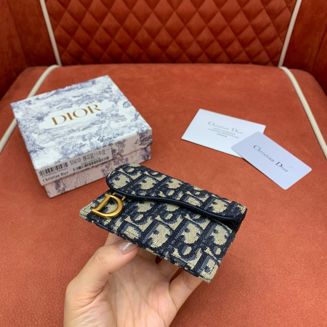 디올 오블리크 자카드 새들 카드 홀더