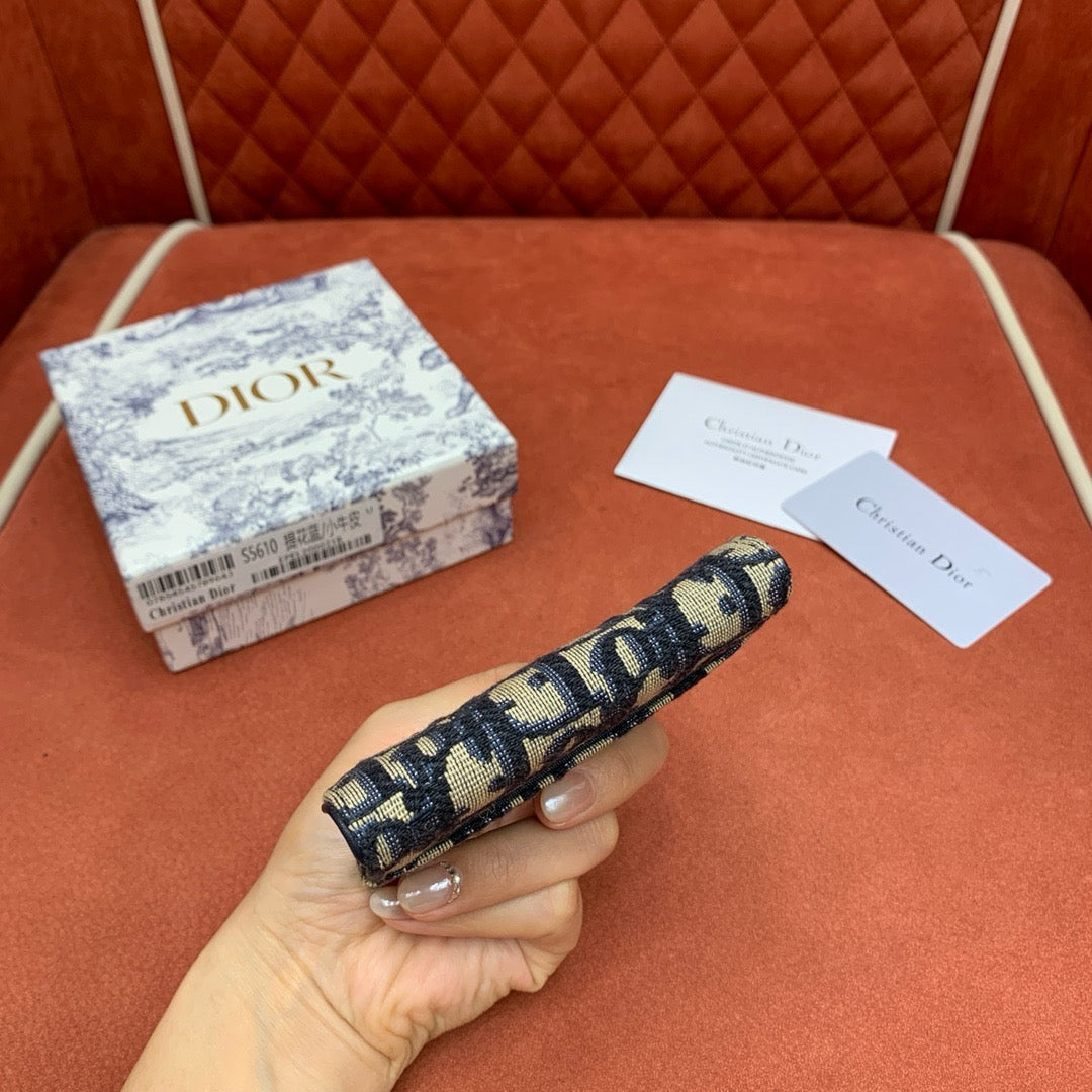 디올 오블리크 자카드 새들 카드 홀더