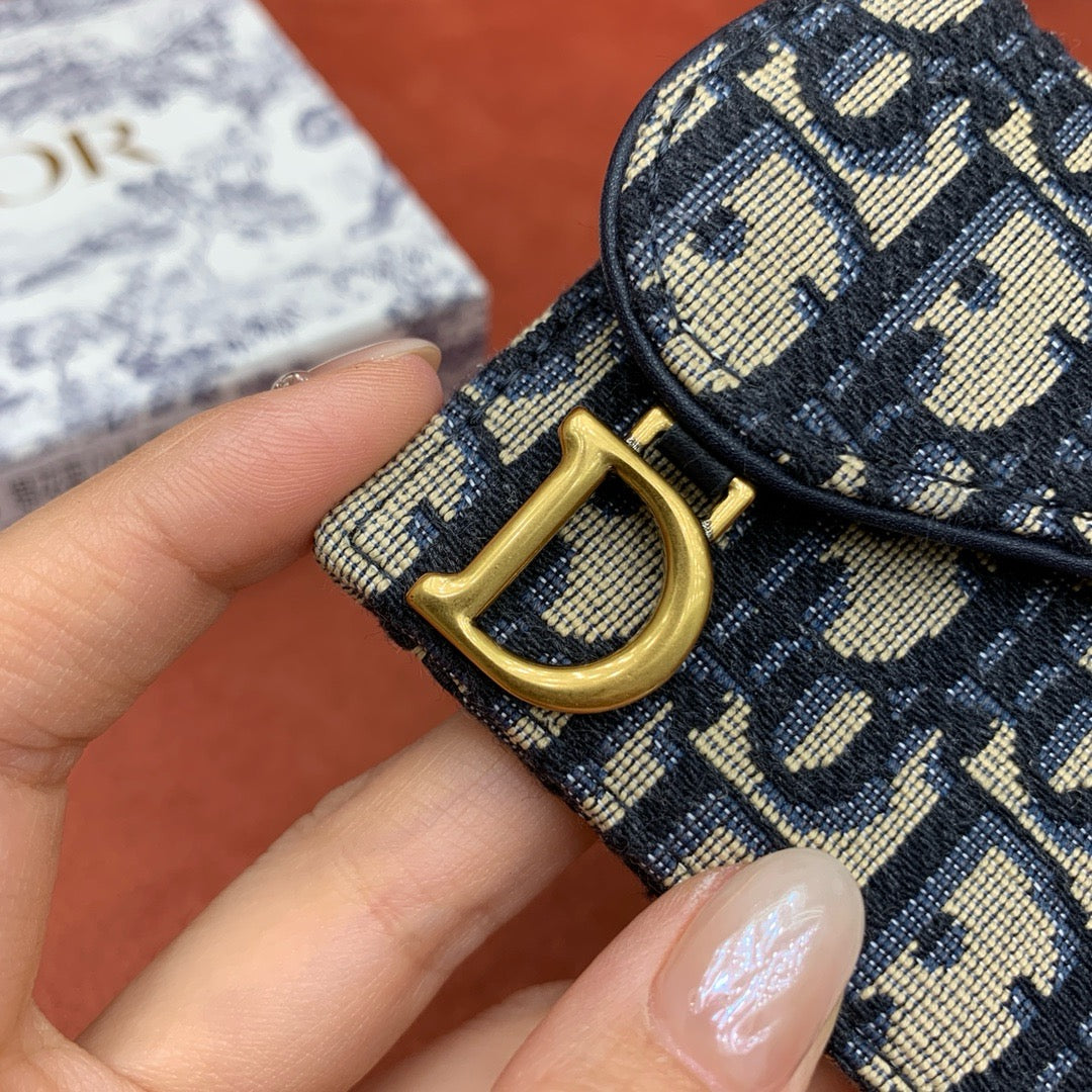 디올 오블리크 자카드 새들 카드 홀더